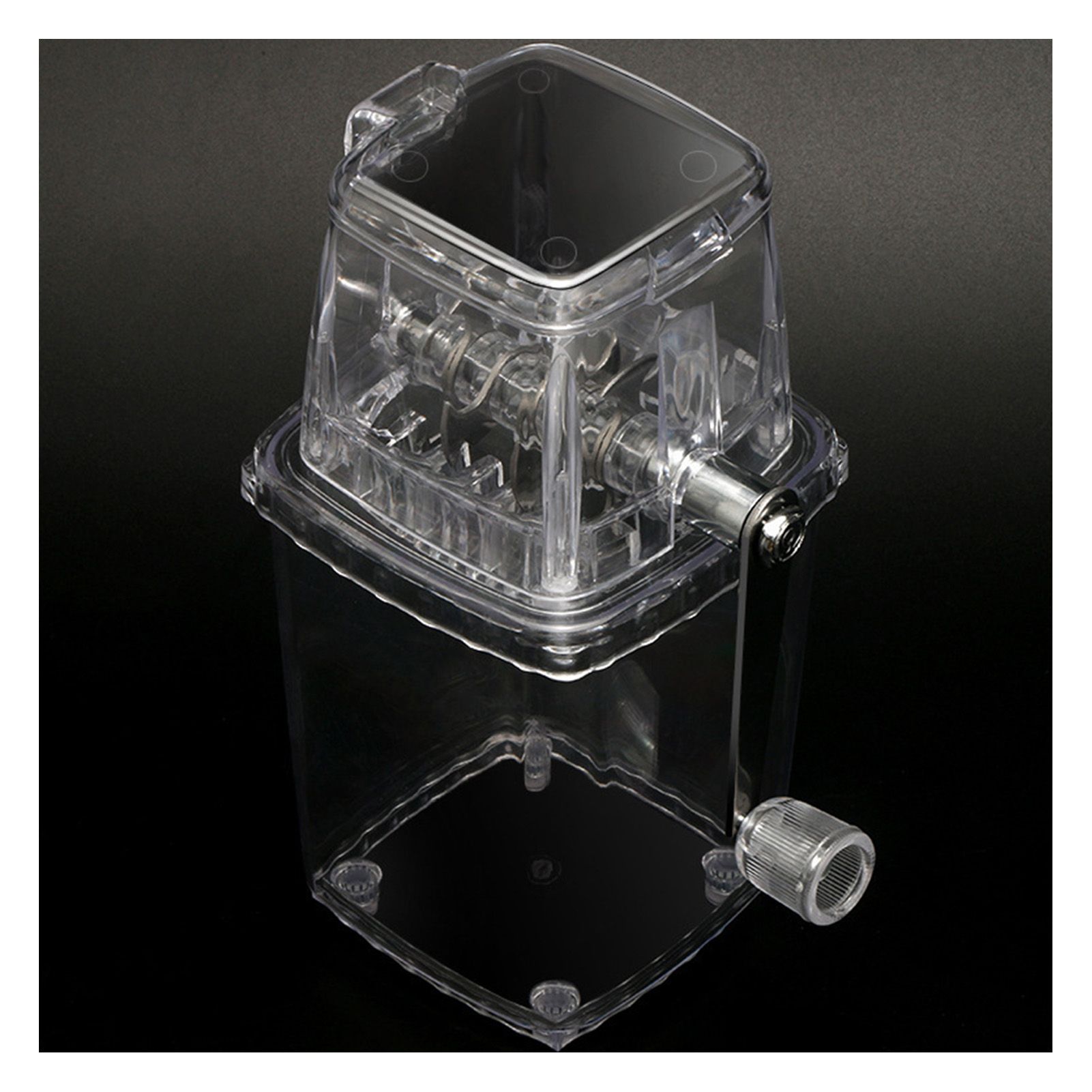 Portable Ice Crusher 1.25L Hand Cranked DIY Manual Shaved Ice Chopper Machine for Home Outdoor Camping Use Transparent - Image 2