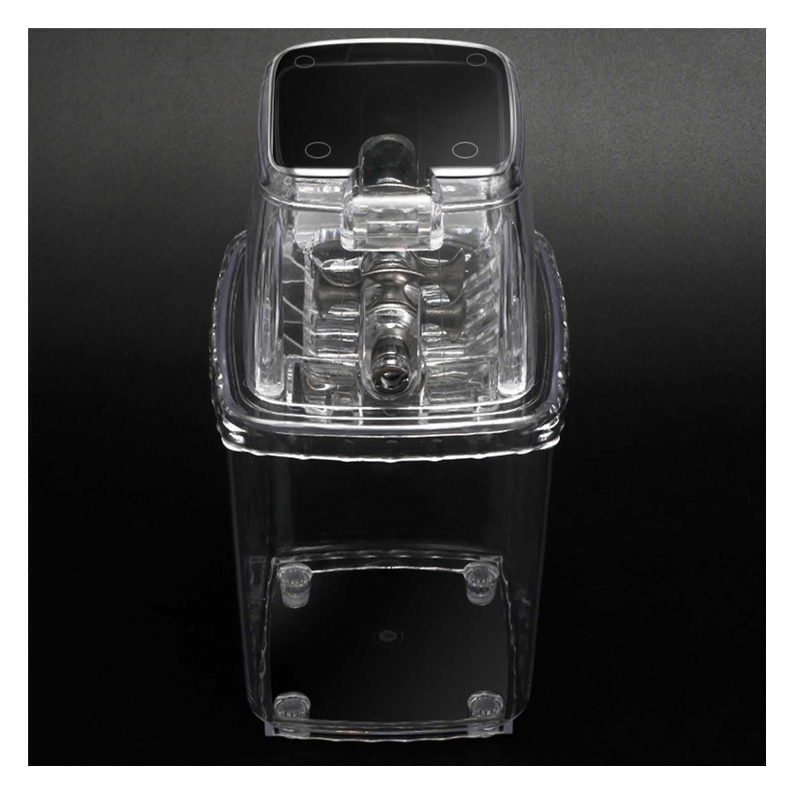 Portable Ice Crusher 1.25L Hand Cranked DIY Manual Shaved Ice Chopper Machine for Home Outdoor Camping Use Transparent - Image 3