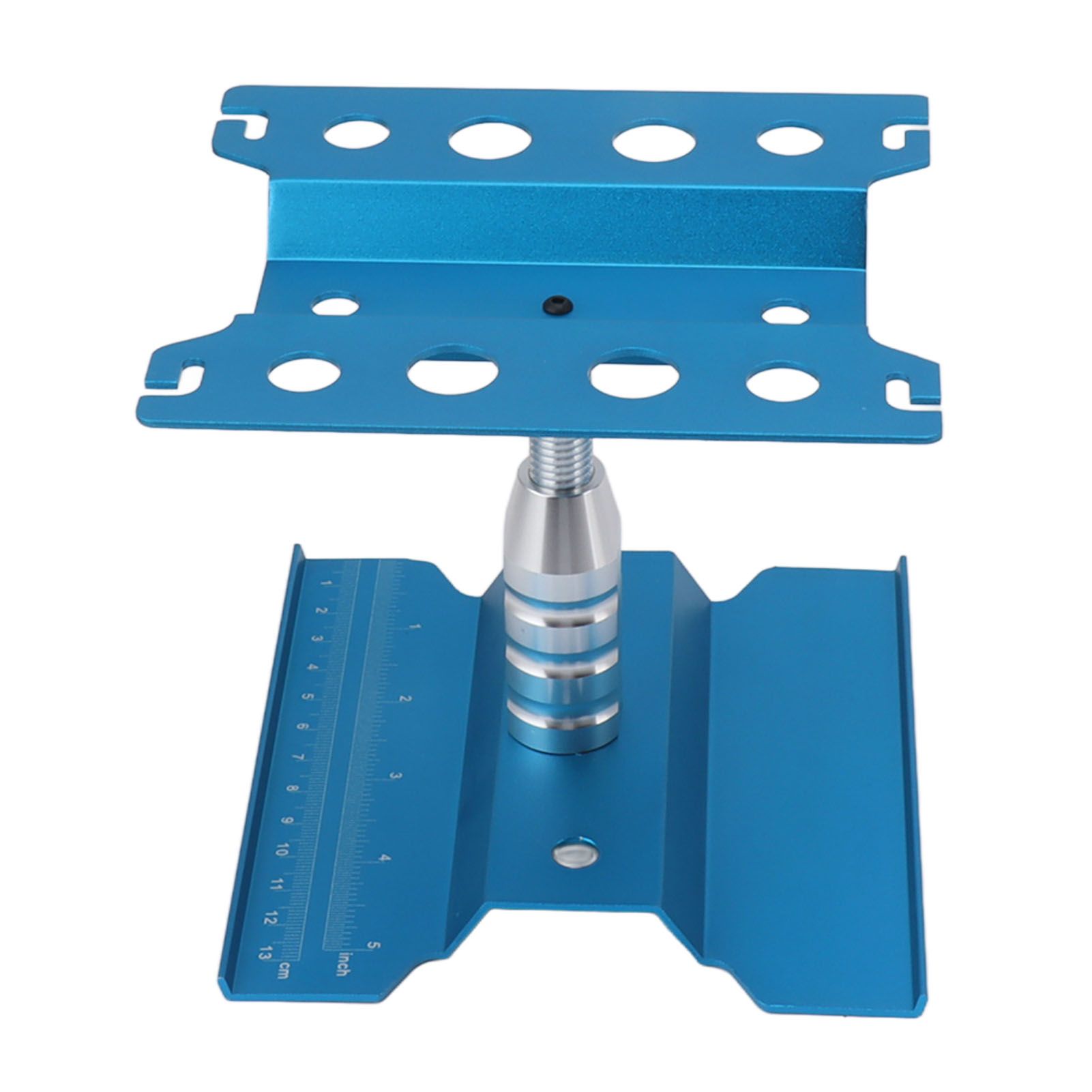 RC Car Work Stand Aluminum Repair Workstation Model Repair Table With Accurate Scale 360 Degree Rotation Blue - Image 2