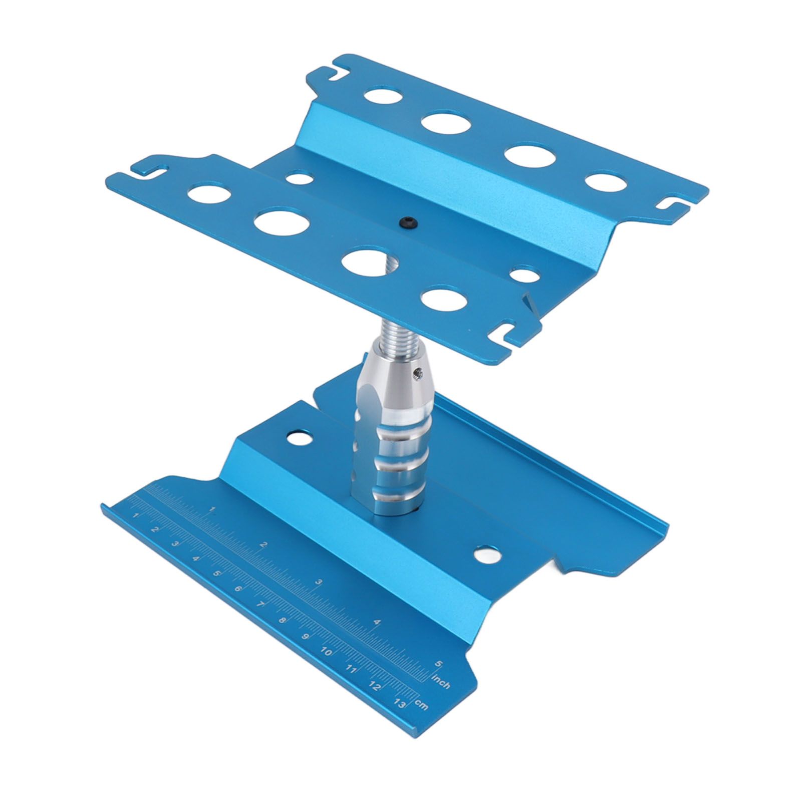 RC Car Work Stand Aluminum Repair Workstation Model Repair Table With Accurate Scale 360 Degree Rotation Blue - Image 3