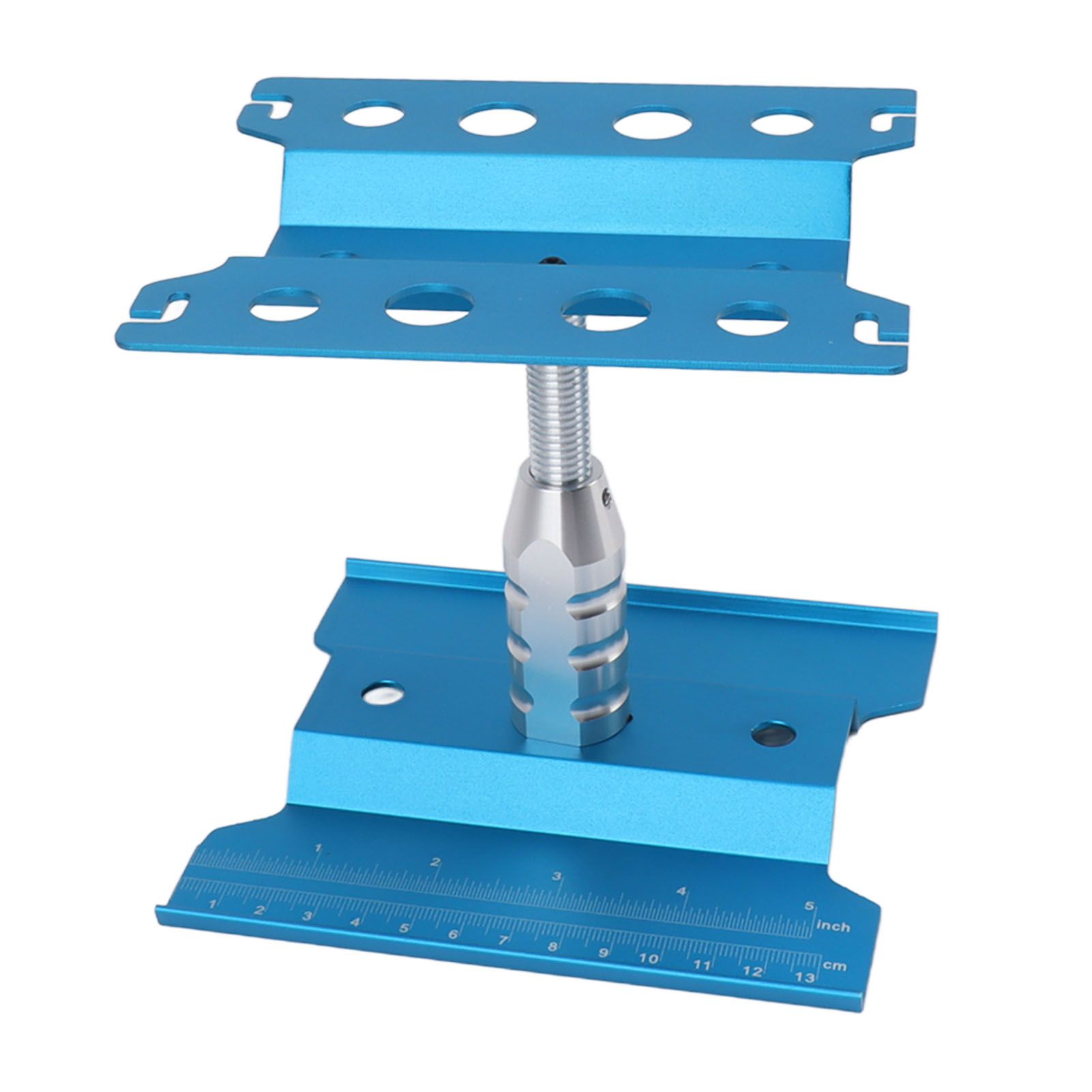 RC Car Work Stand Aluminum Repair Workstation Model Repair Table With Accurate Scale 360 Degree Rotation Blue - Image 4