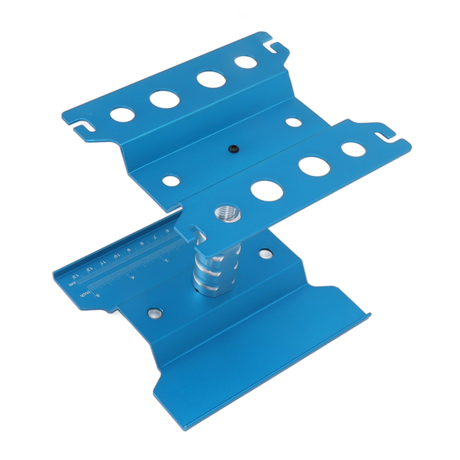 RC Car Work Stand Aluminum Repair Workstation Model Repair Table With Accurate Scale 360 Degree Rotation Blue - Image 6