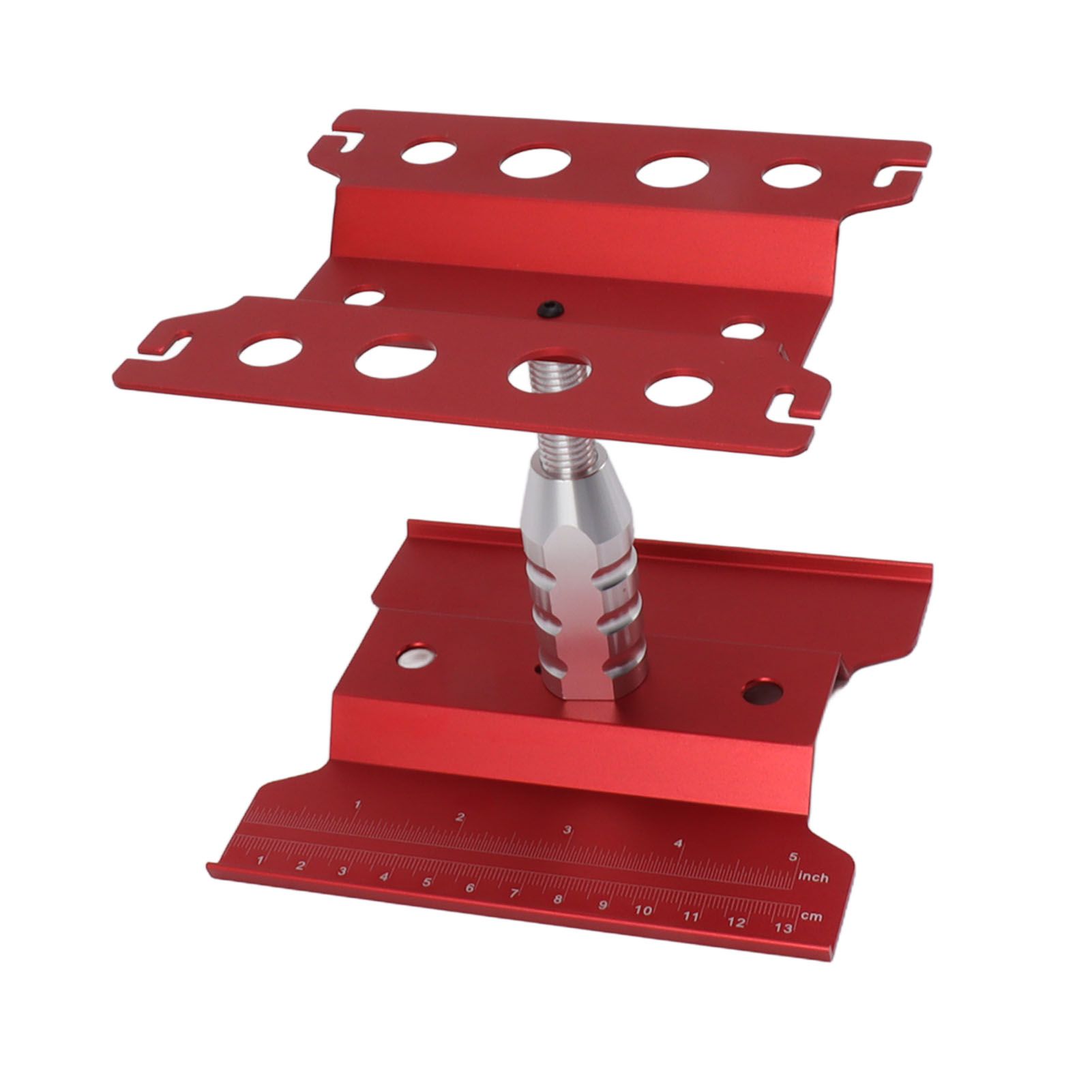 RC Car Work Stand Aluminum Repair Workstation Model Repair Table With Accurate Scale 360 Degree Rotation Red - Image 3