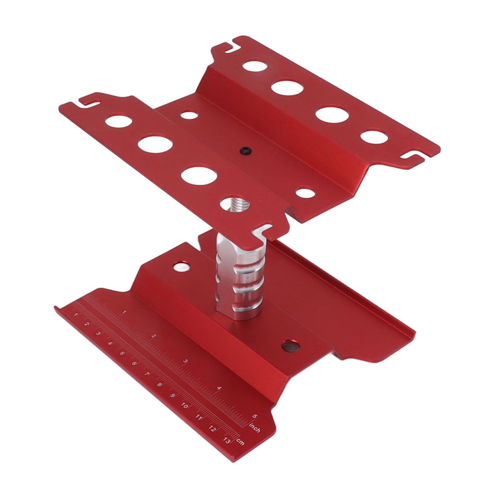 RC Car Work Stand Aluminum Repair Workstation Model Repair Table With Accurate Scale 360 Degree Rotation Red - Image 4