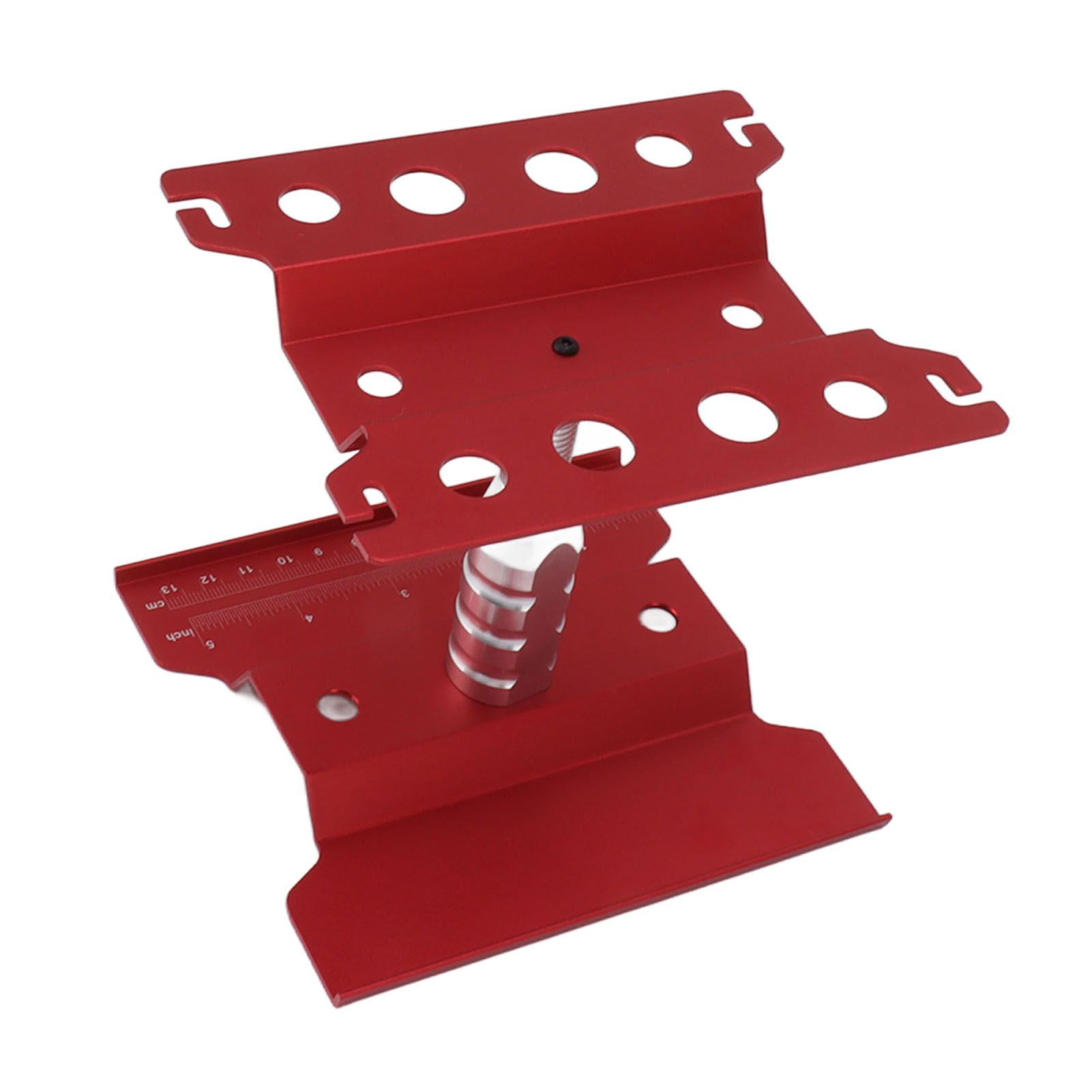 RC Car Work Stand Aluminum Repair Workstation Model Repair Table With Accurate Scale 360 Degree Rotation Red - Image 5