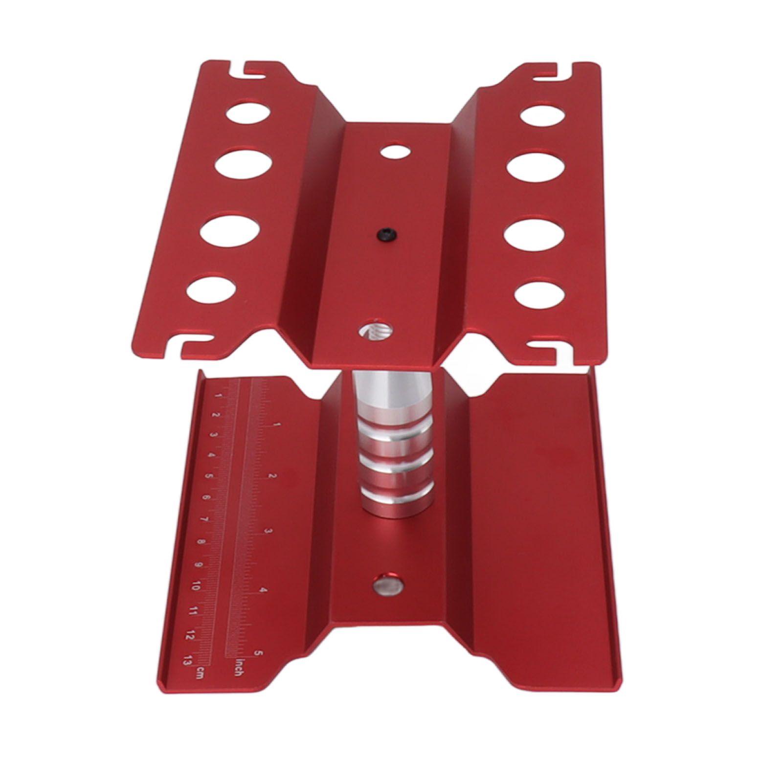 RC Car Work Stand Aluminum Repair Workstation Model Repair Table With Accurate Scale 360 Degree Rotation Red - Image 7
