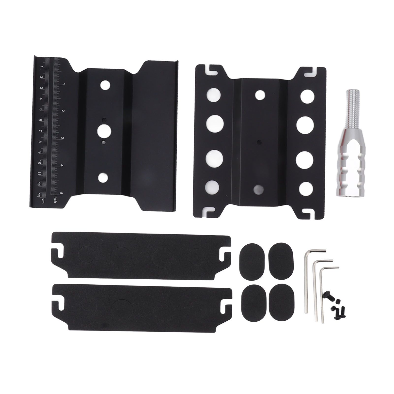 RC Car Work Stand Aluminum Repair Workstation Model Repair Table With Accurate Scale 360 Degree Rotation Black - Image 1