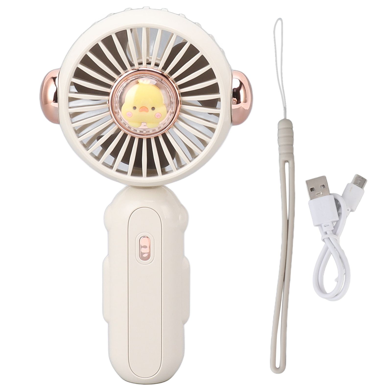 Foldable Mini Fan Cute Lightweight 900mAh Adjustable Low Noise Handheld Fan for Summer White - Image 1