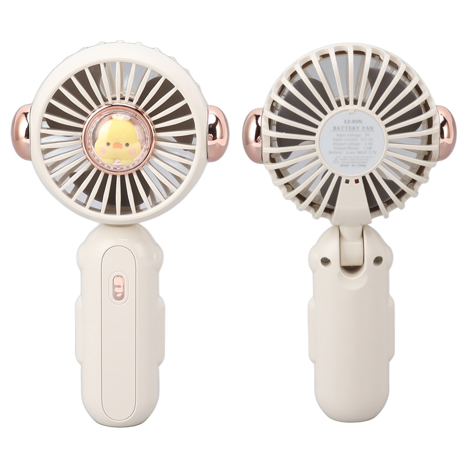 Foldable Mini Fan Cute Lightweight 900mAh Adjustable Low Noise Handheld Fan for Summer White - Image 7