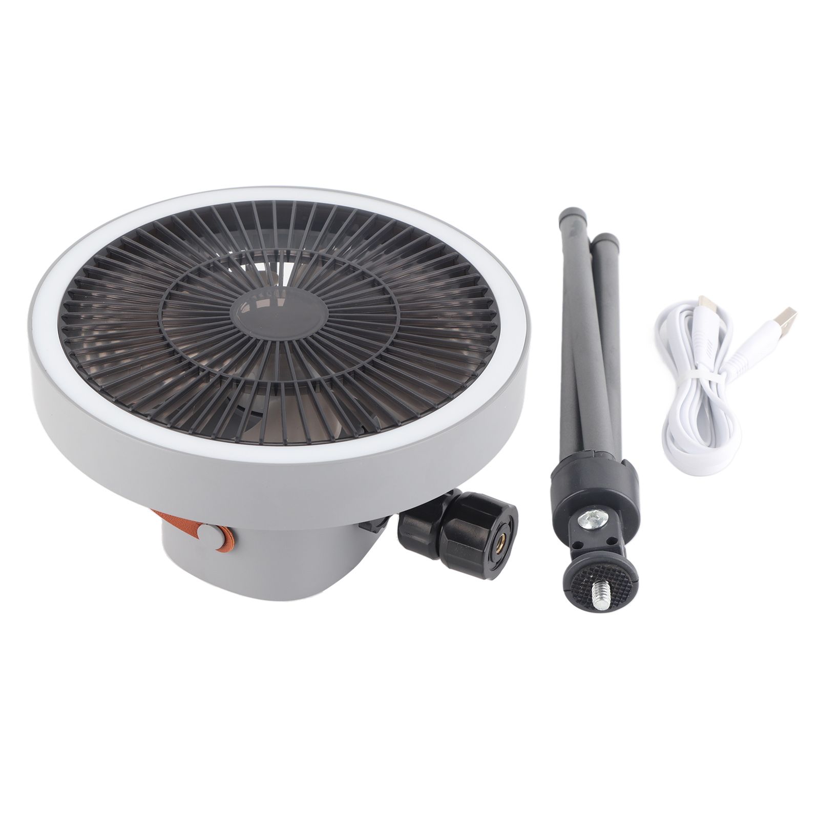 Portable USB Rechargeable Tripod Fan Outdoor Camping Tripod Fan for Outdoor Camping Tent Gray - Image 2