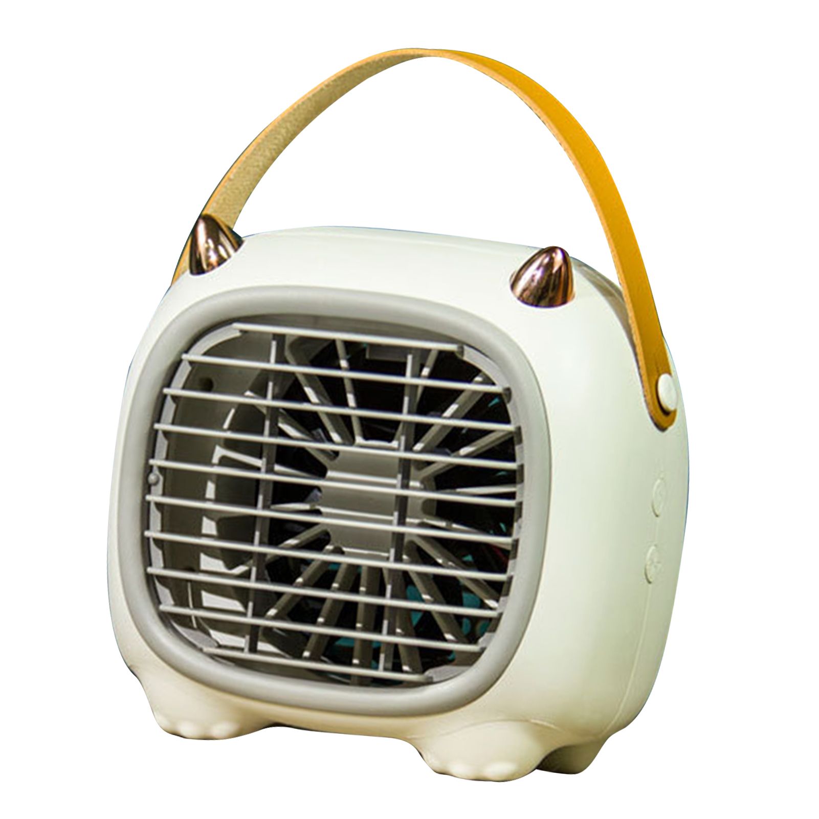 USB Desk Fan Mist Spray 3 Speed Modes Soft Handle Cartoon Style Easy Control Small Desk Fan for Family Office School White - Image 2