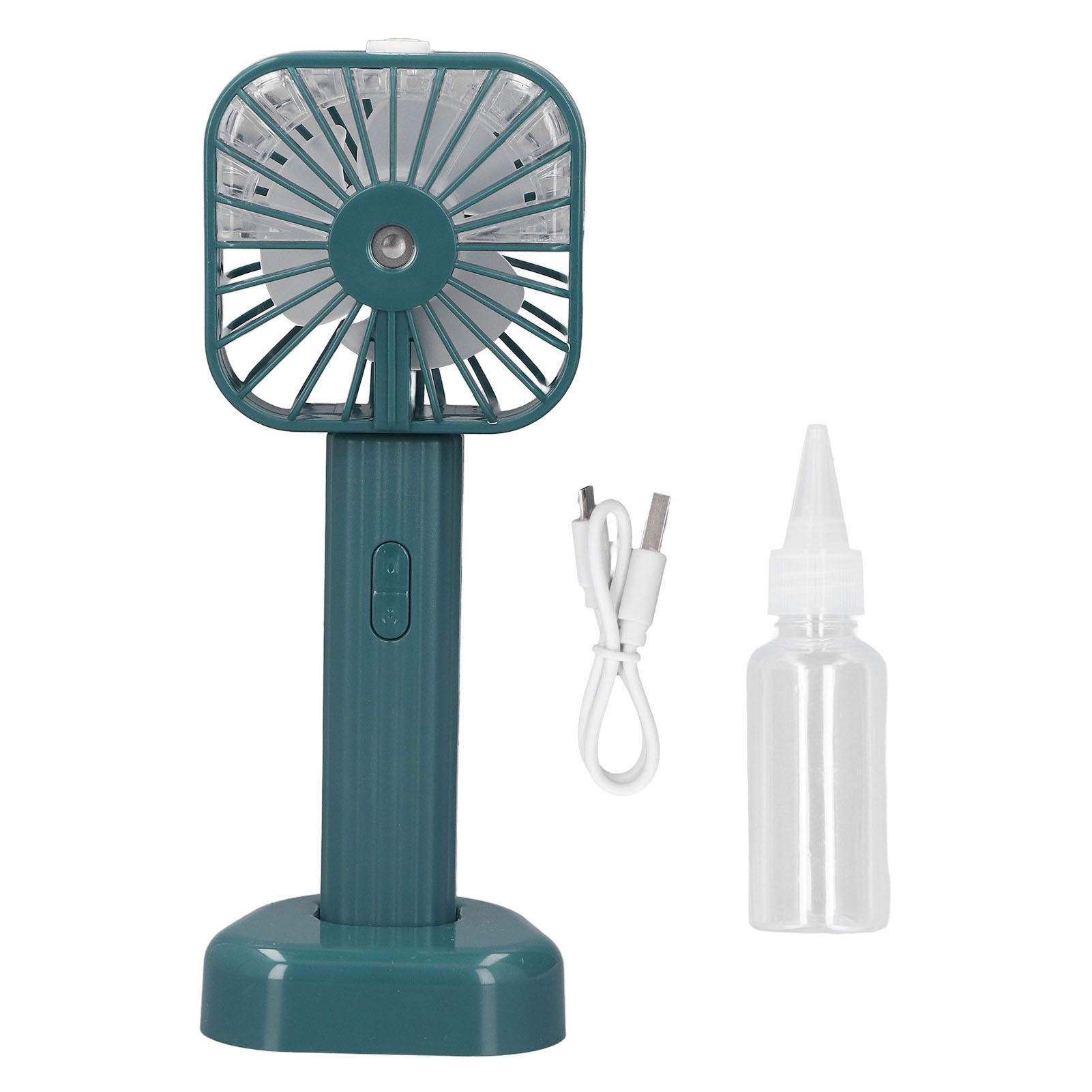 Hand Held Misting Fan Portable Battery Operated USB Rechargeable Quiet Spray Cooling Fan for Travel Outdoors Green - Image 1