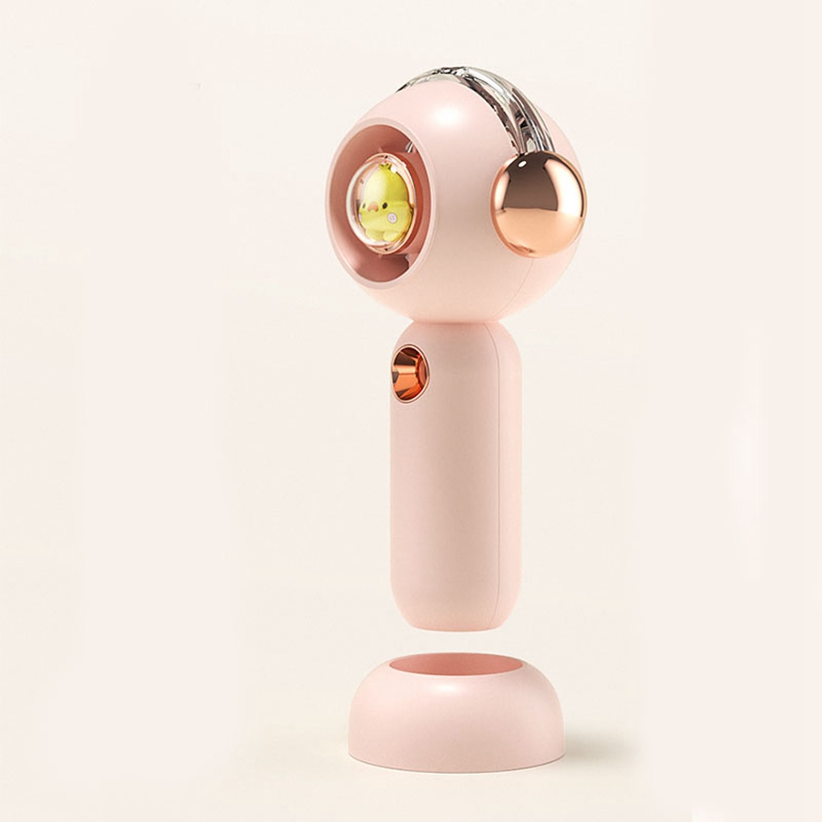 Portable Handheld Misting Fan Cute Cartoon USB Rechargeable Personal Fan for Outdoor Indoor Pink - Image 8