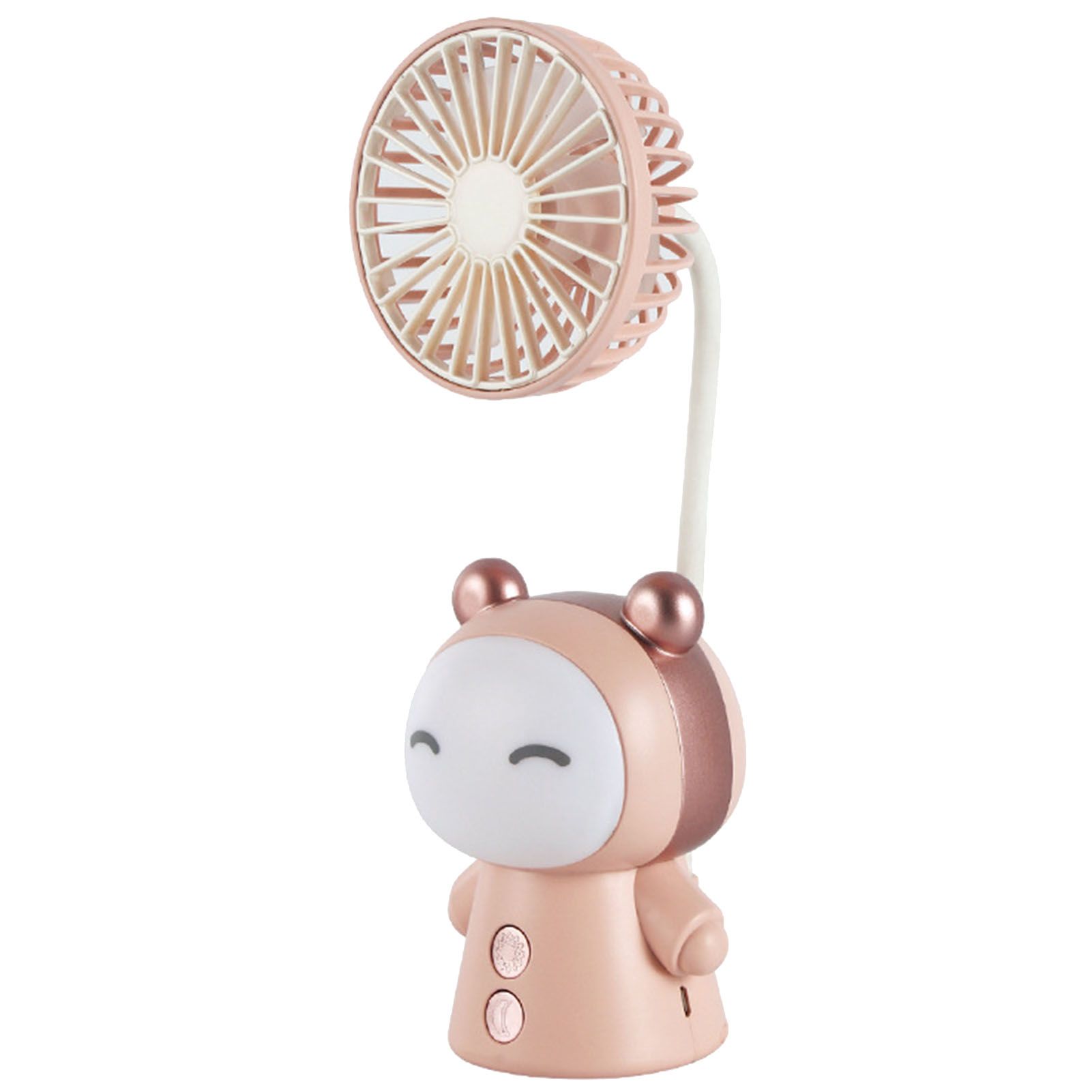 Mini Handheld Fan Portable USB Rechargeable Fan ABS Foldable Desk Fan for Home Travel Office Library Pink - Image 1