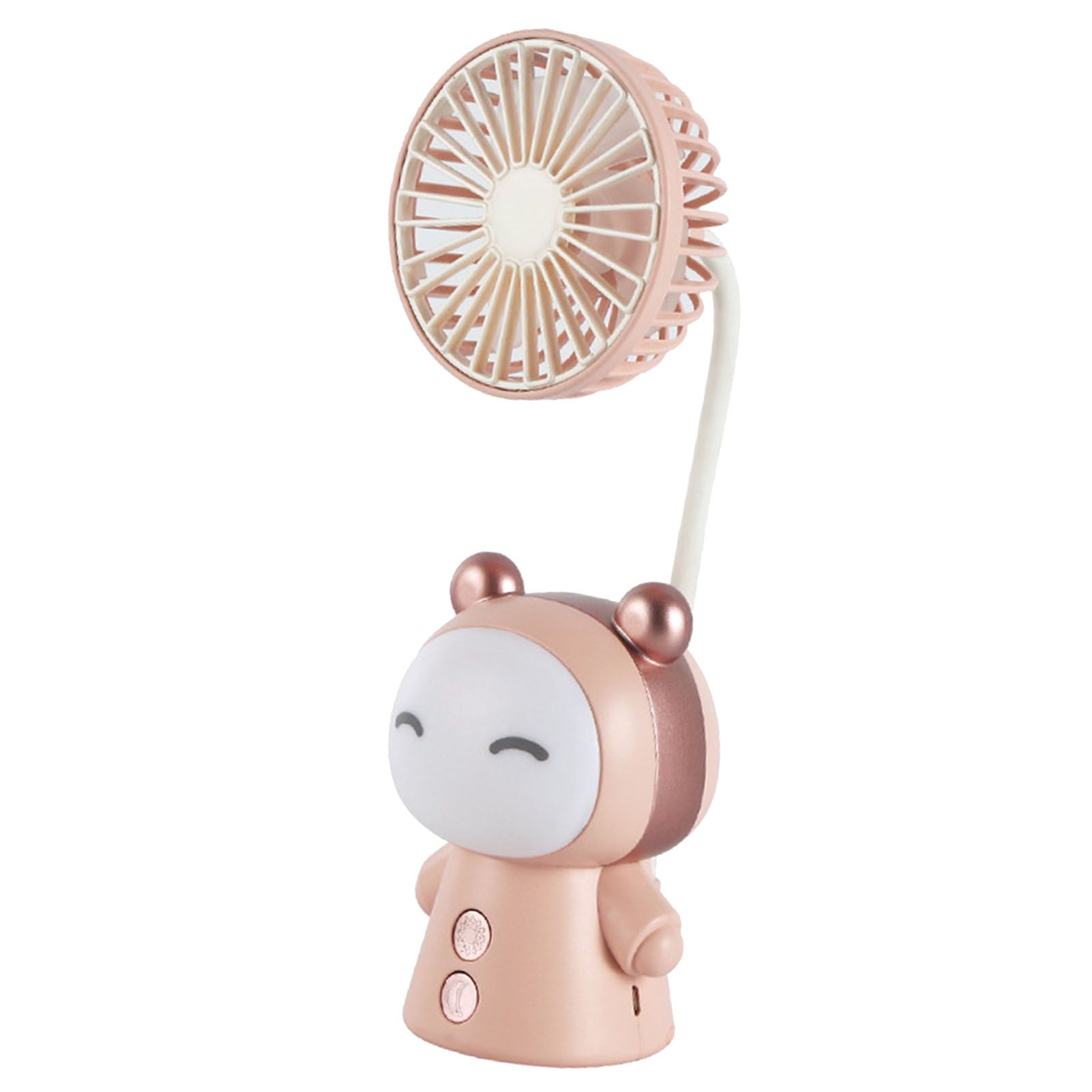Mini Handheld Fan Portable USB Rechargeable Fan ABS Foldable Desk Fan for Home Travel Office Library Pink - Image 2