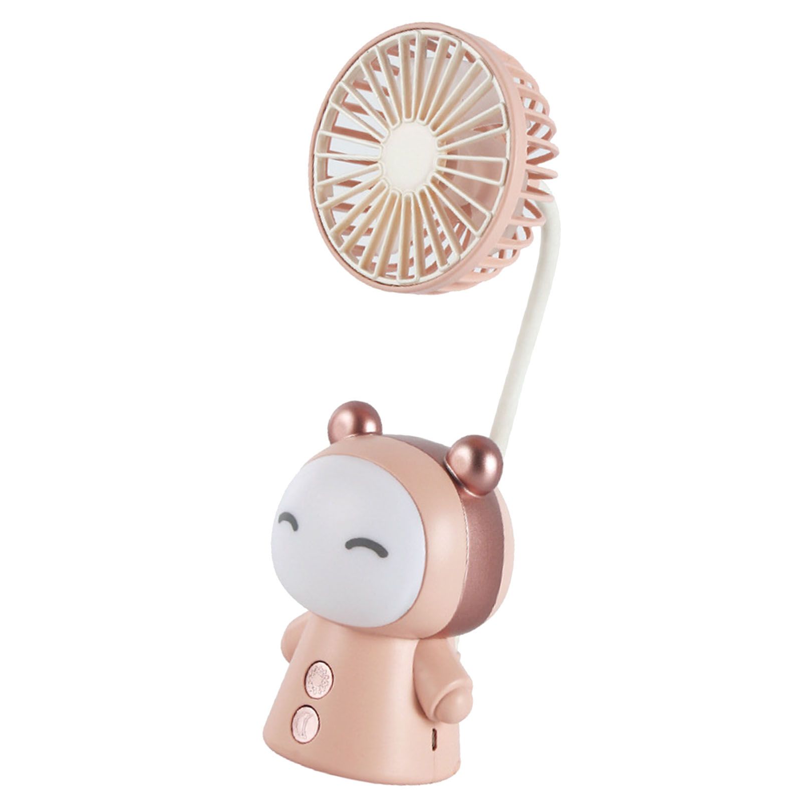 Mini Handheld Fan Portable USB Rechargeable Fan ABS Foldable Desk Fan for Home Travel Office Library Pink - Image 3