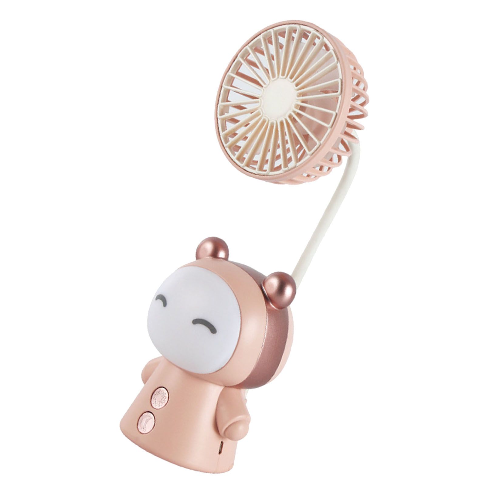 Mini Handheld Fan Portable USB Rechargeable Fan ABS Foldable Desk Fan for Home Travel Office Library Pink - Image 4