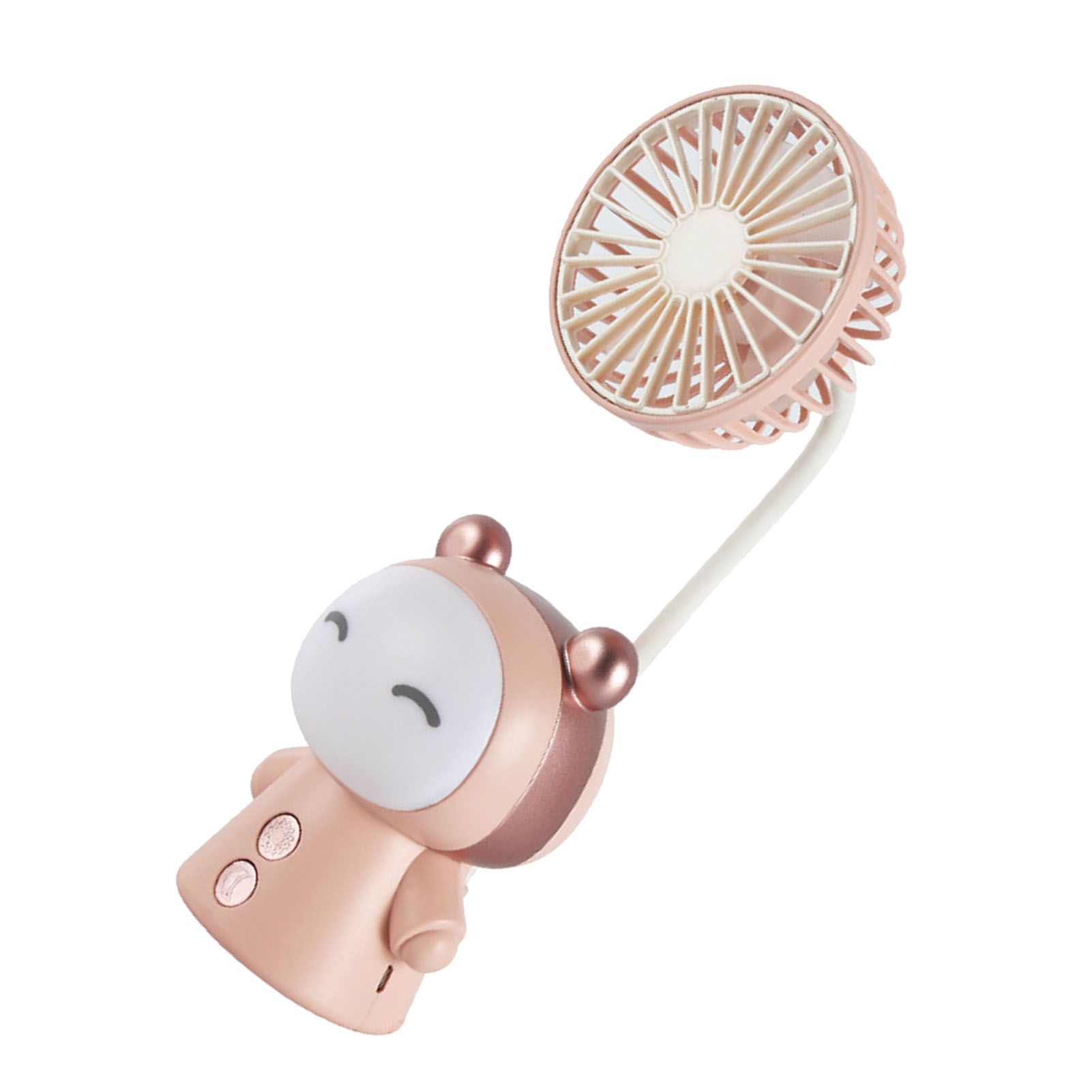 Mini Handheld Fan Portable USB Rechargeable Fan ABS Foldable Desk Fan for Home Travel Office Library Pink - Image 5