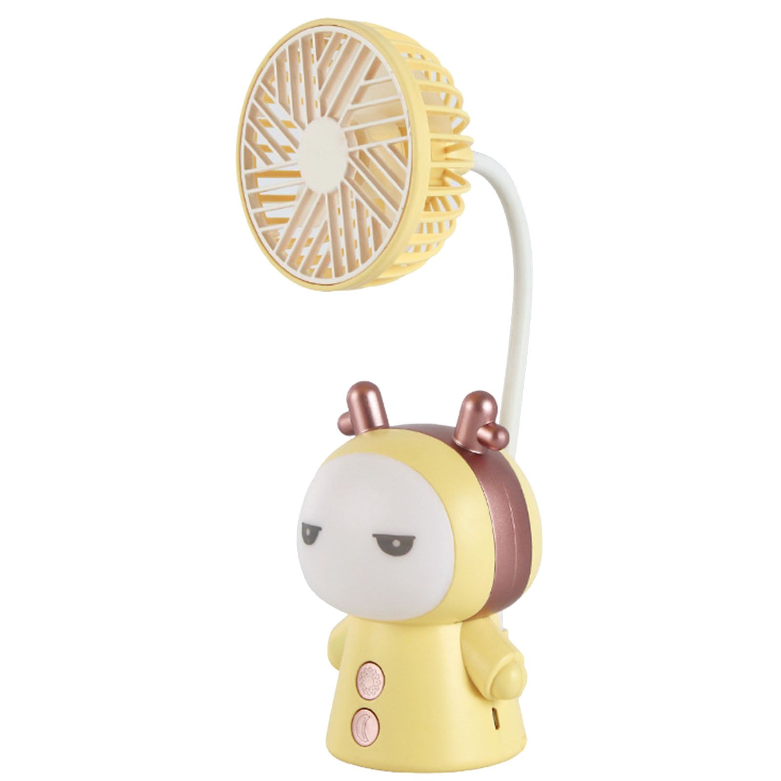 Mini Handheld Fan Portable USB Rechargeable Fan ABS Foldable Desk Fan for Home Travel Office Library Lemon - Image 1