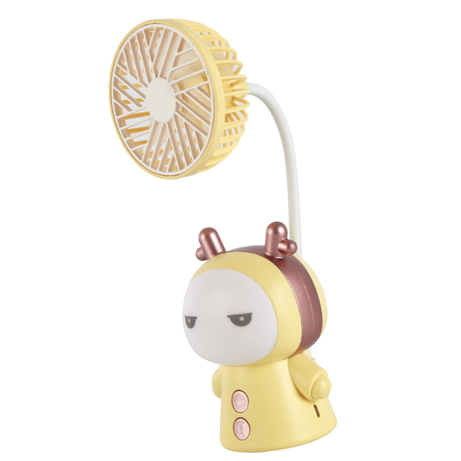 Mini Handheld Fan Portable USB Rechargeable Fan ABS Foldable Desk Fan for Home Travel Office Library Lemon - Image 2