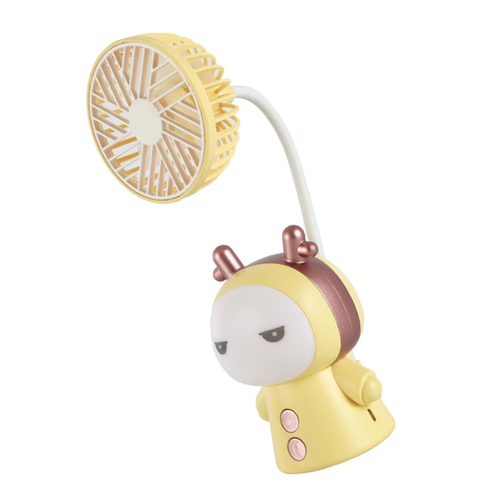 Mini Handheld Fan Portable USB Rechargeable Fan ABS Foldable Desk Fan for Home Travel Office Library Lemon - Image 3
