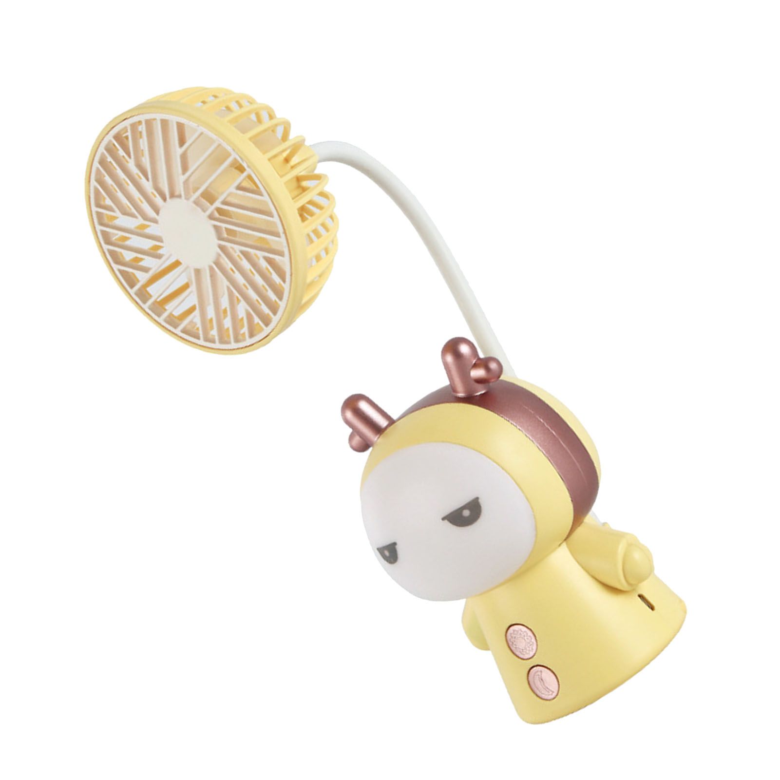 Mini Handheld Fan Portable USB Rechargeable Fan ABS Foldable Desk Fan for Home Travel Office Library Lemon - Image 4