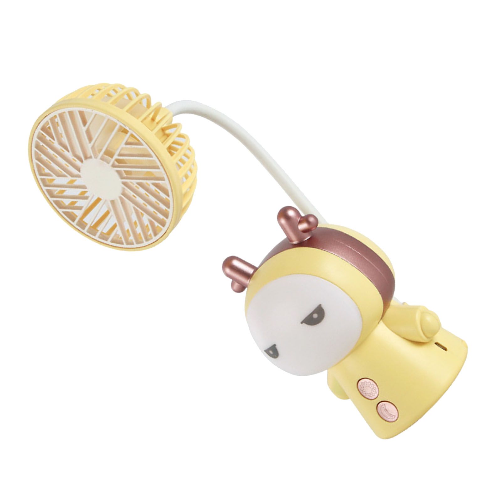 Mini Handheld Fan Portable USB Rechargeable Fan ABS Foldable Desk Fan for Home Travel Office Library Lemon - Image 5