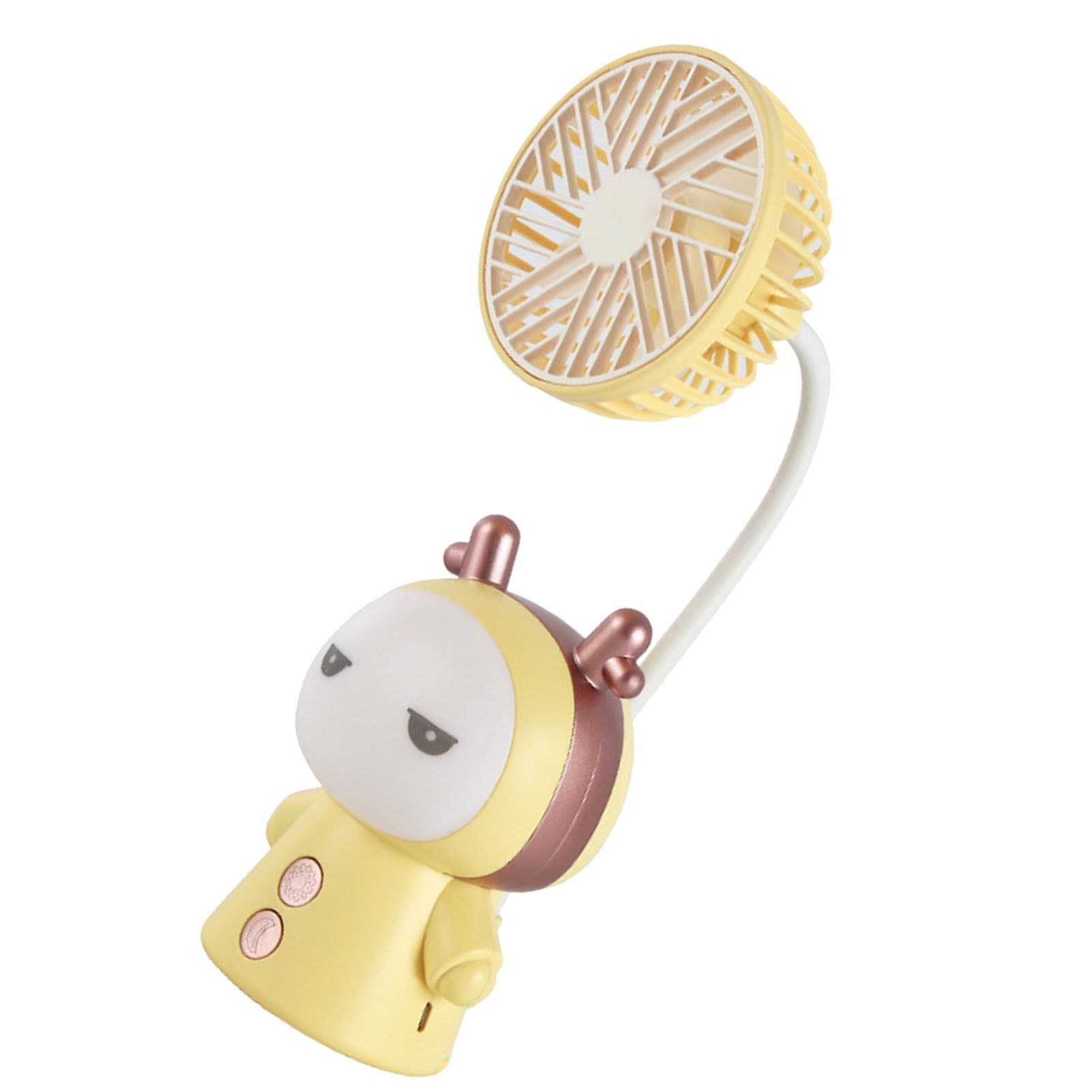 Mini Handheld Fan Portable USB Rechargeable Fan ABS Foldable Desk Fan for Home Travel Office Library Lemon - Image 6