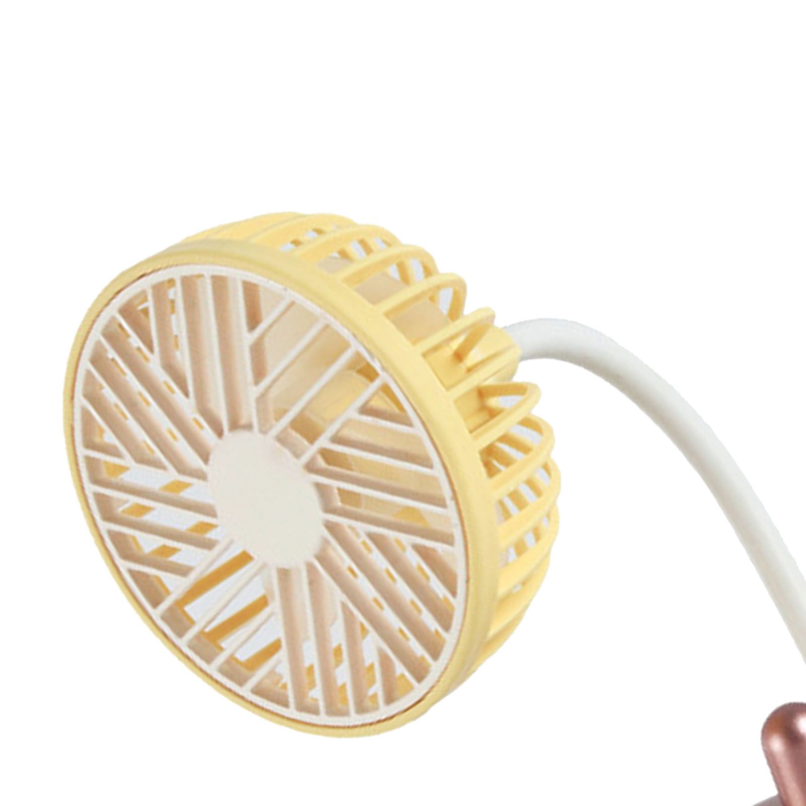 Mini Handheld Fan Portable USB Rechargeable Fan ABS Foldable Desk Fan for Home Travel Office Library Lemon - Image 7