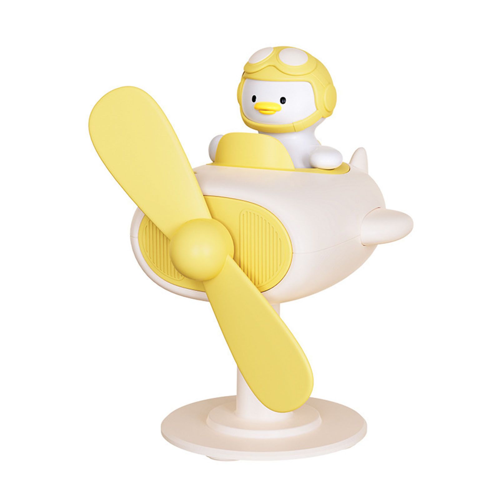 Clip On Fan Portable Small Fan with Cord Powered Small Fan with Sturdy Clamp Mini Table Fan Personal Desk Fan Duck Shape Yellow - Image 1