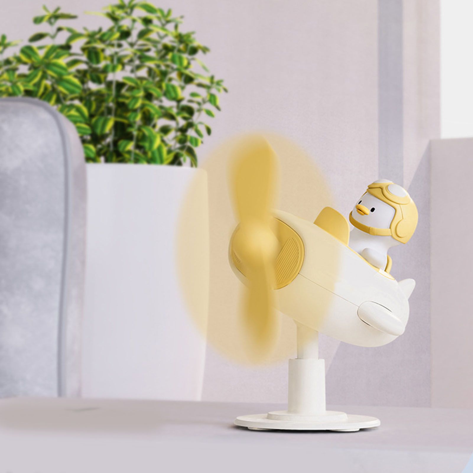 Clip On Fan Portable Small Fan with Cord Powered Small Fan with Sturdy Clamp Mini Table Fan Personal Desk Fan Duck Shape Yellow - Image 5
