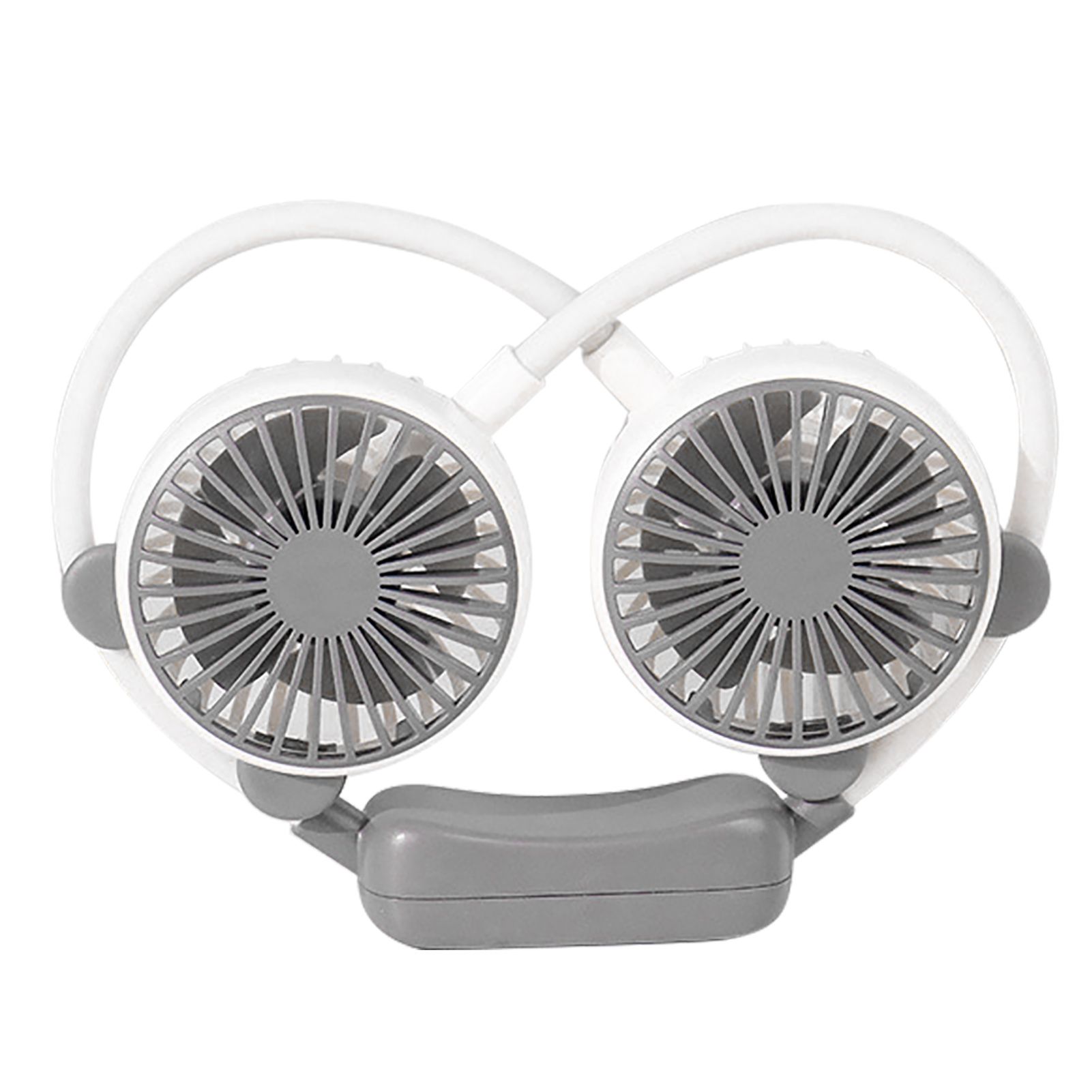 Portable Neck Fan Bendable Wearable USB Rechargeable Hand Free Mini Hanging Fan for Office Travel White - Image 1