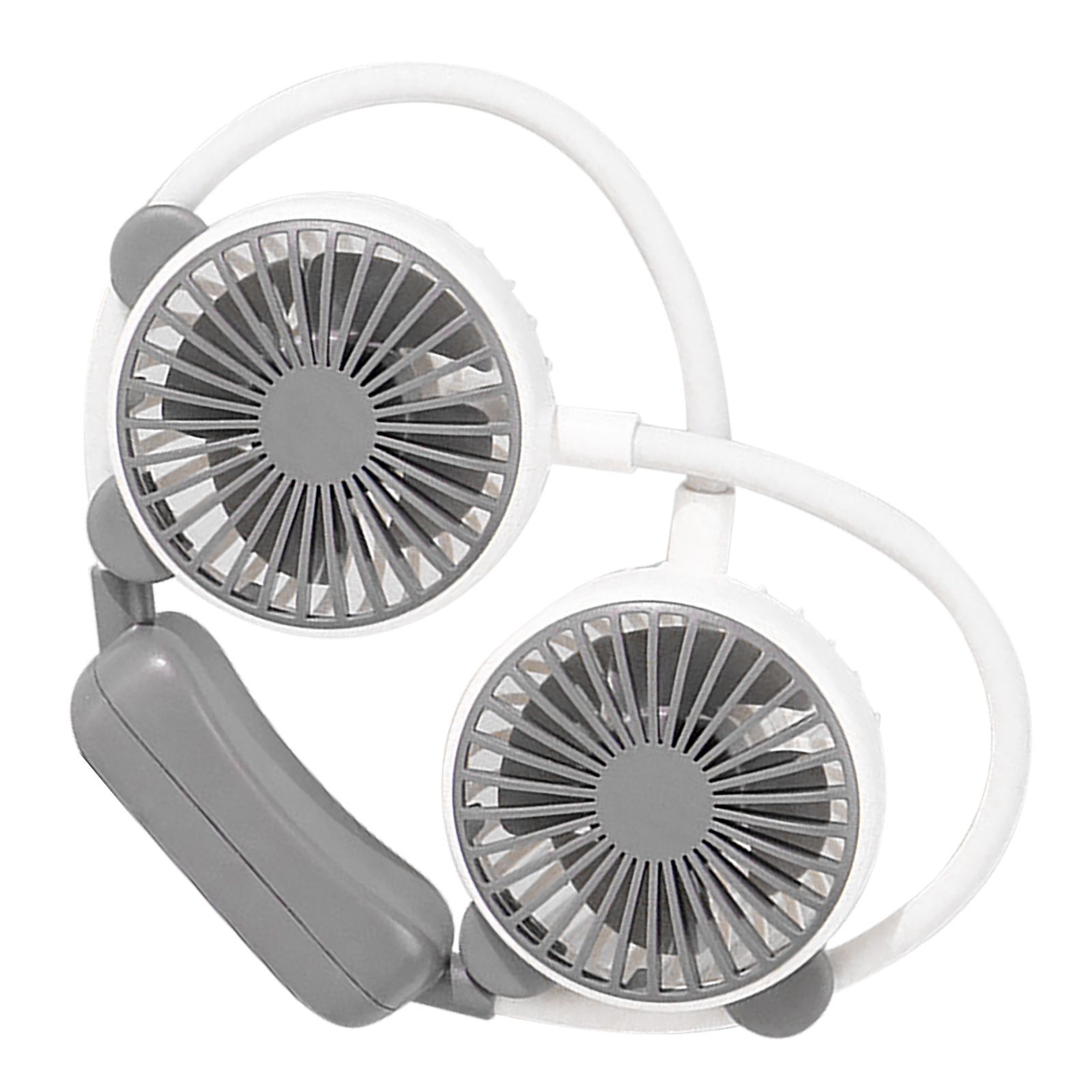 Portable Neck Fan Bendable Wearable USB Rechargeable Hand Free Mini Hanging Fan for Office Travel White - Image 3