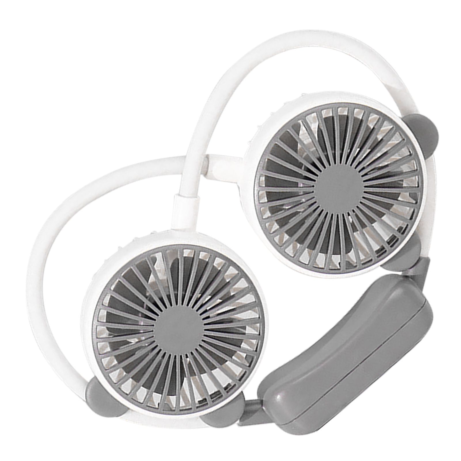 Portable Neck Fan Bendable Wearable USB Rechargeable Hand Free Mini Hanging Fan for Office Travel White - Image 4