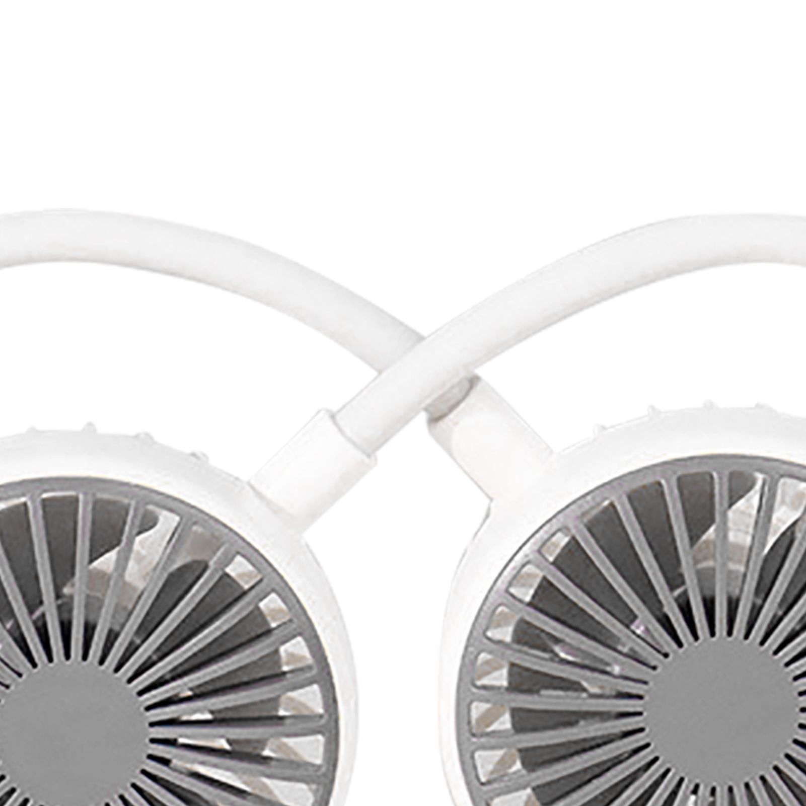 Portable Neck Fan Bendable Wearable USB Rechargeable Hand Free Mini Hanging Fan for Office Travel White - Image 7
