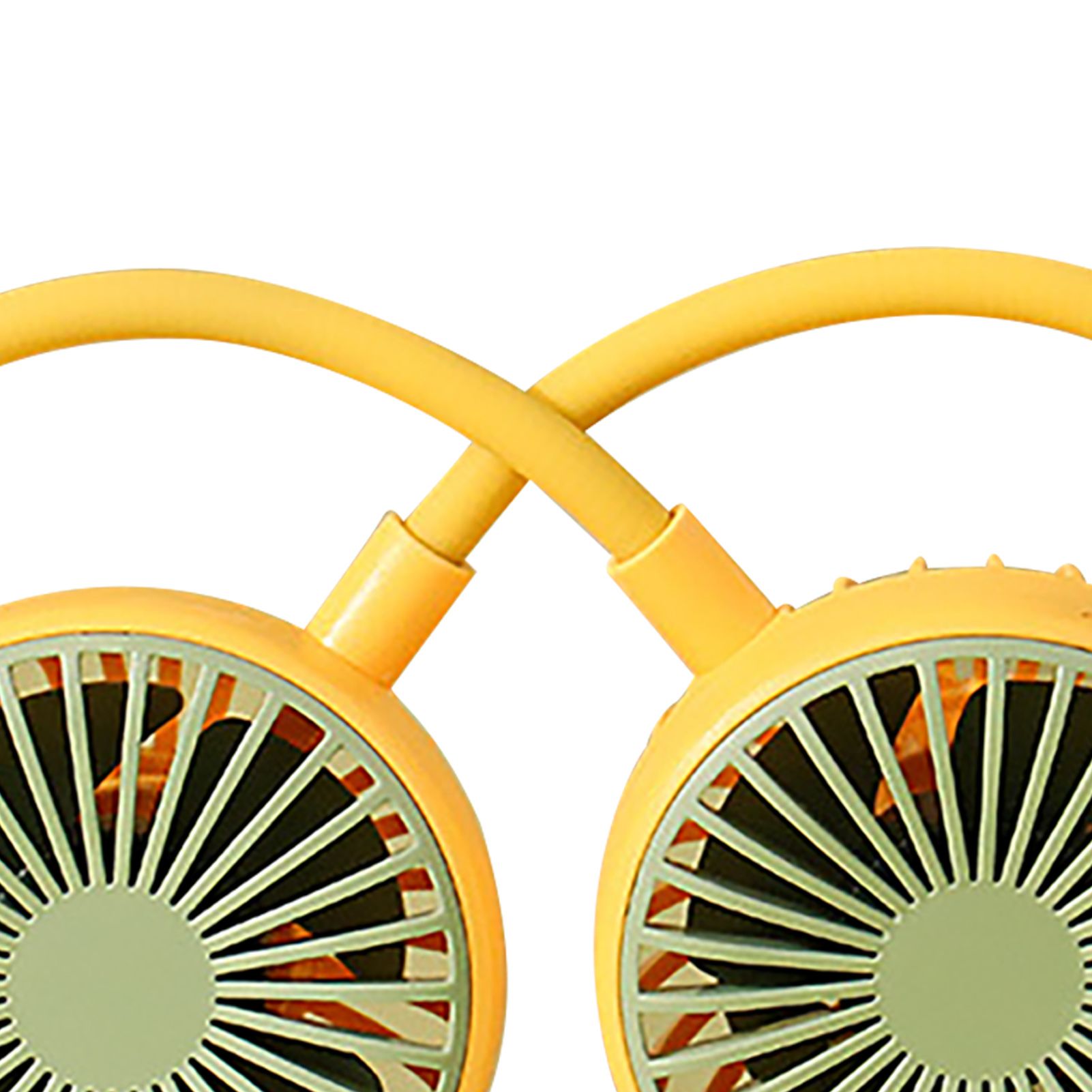 Portable Neck Fan Bendable Wearable USB Rechargeable Hand Free Mini Hanging Fan for Office Travel Yellow - Image 7