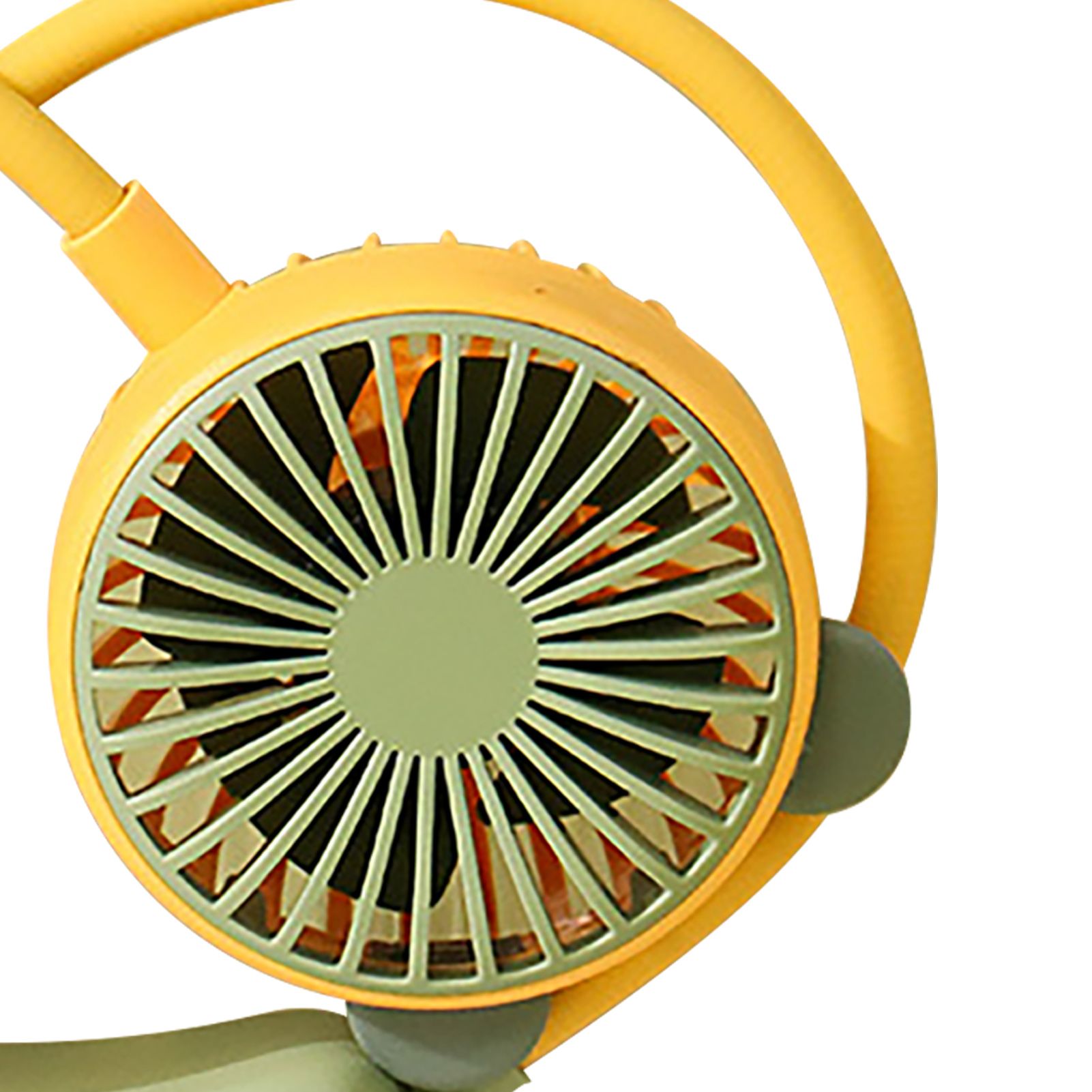 Portable Neck Fan Bendable Wearable USB Rechargeable Hand Free Mini Hanging Fan for Office Travel Yellow - Image 8