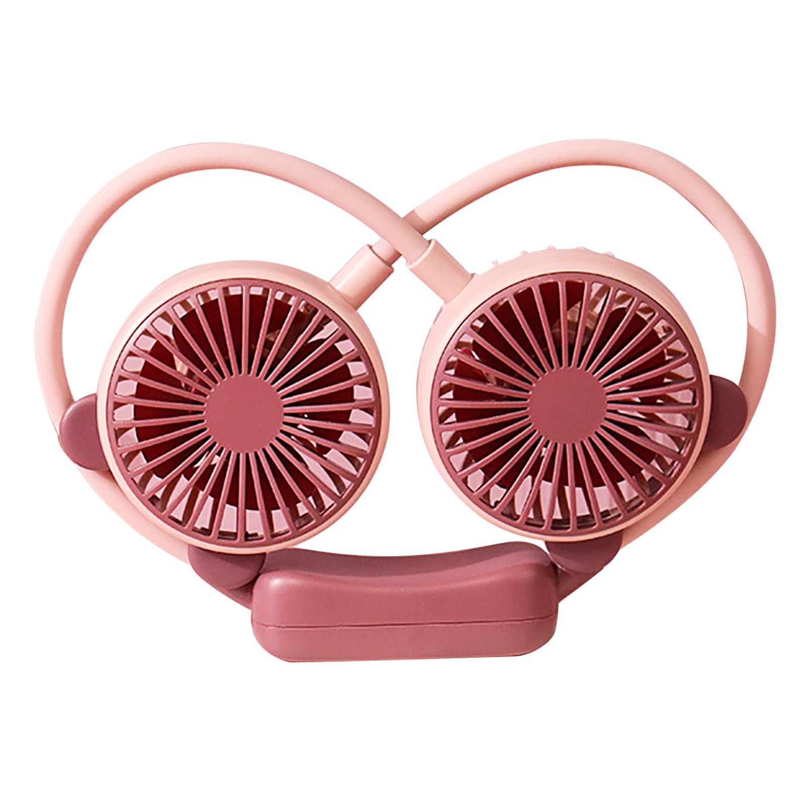 Portable Neck Fan Bendable Wearable USB Rechargeable Hand Free Mini Hanging Fan for Office Travel Taro Purple - Image 1
