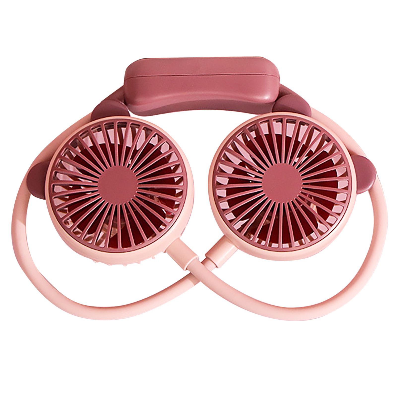 Portable Neck Fan Bendable Wearable USB Rechargeable Hand Free Mini Hanging Fan for Office Travel Taro Purple - Image 2