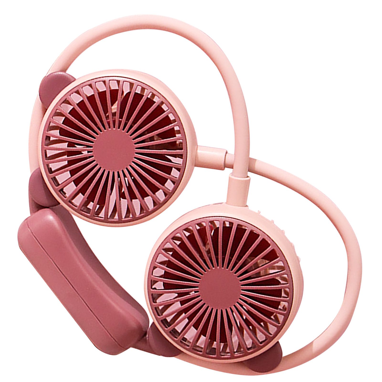 Portable Neck Fan Bendable Wearable USB Rechargeable Hand Free Mini Hanging Fan for Office Travel Taro Purple - Image 3