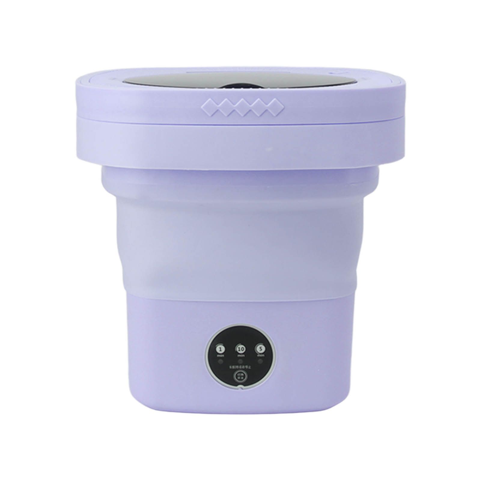 6.5L Washing Machine Folding Portable Automatic Deep Cleaning Wash and Spin Dry Washer with Water Tube 100‑240V Purple AU Plug - Image 2