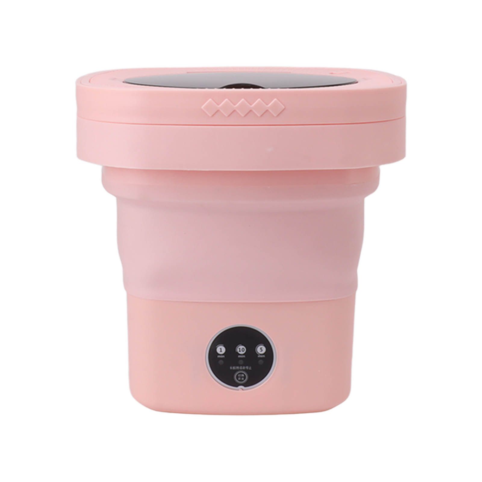 6.5L Washing Machine Folding Portable Automatic Deep Cleaning Wash and Spin Dry Washer with Water Tube 100‑240V Pink AU Plug - Image 2