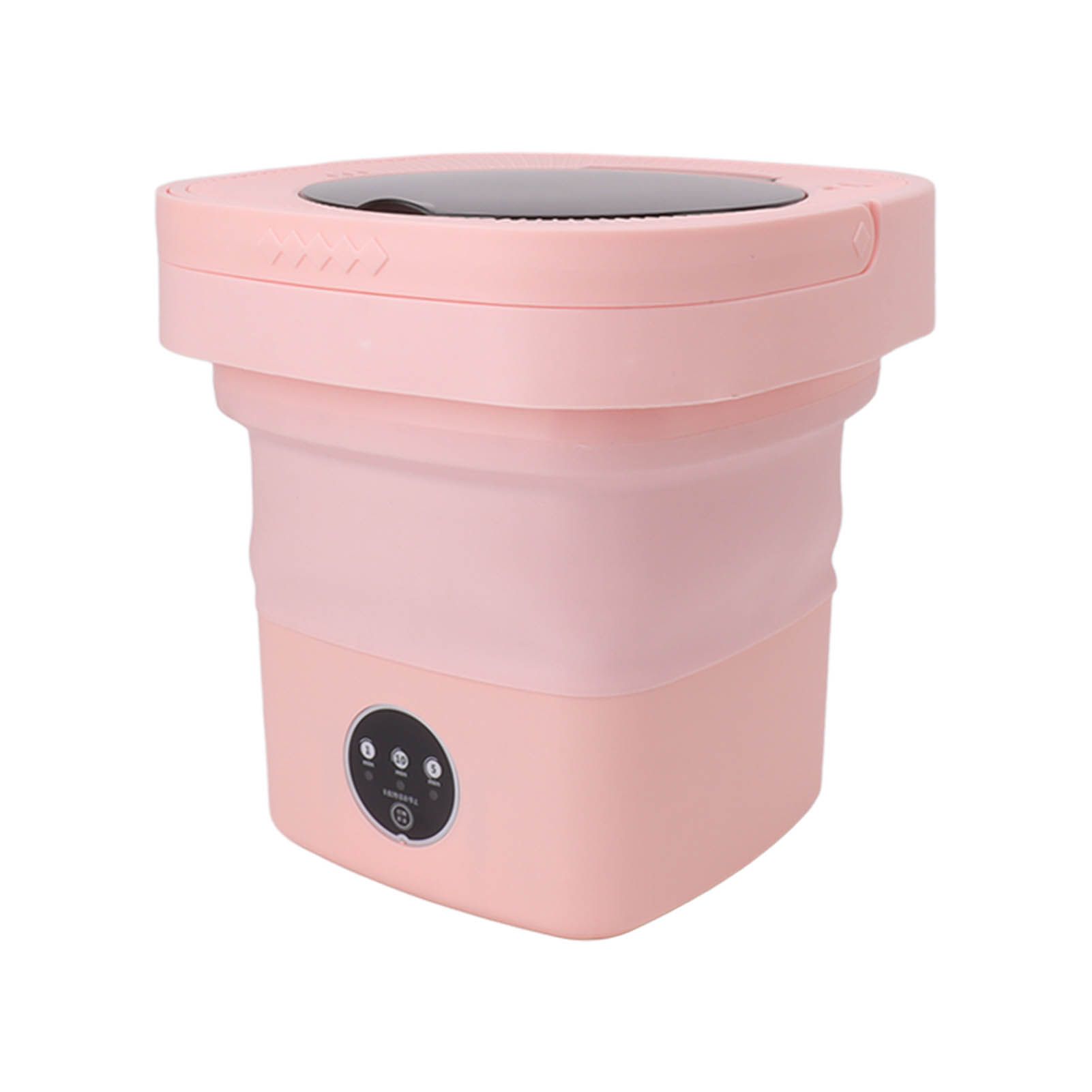6.5L Washing Machine Folding Portable Automatic Deep Cleaning Wash and Spin Dry Washer with Water Tube 100‑240V Pink AU Plug - Image 3
