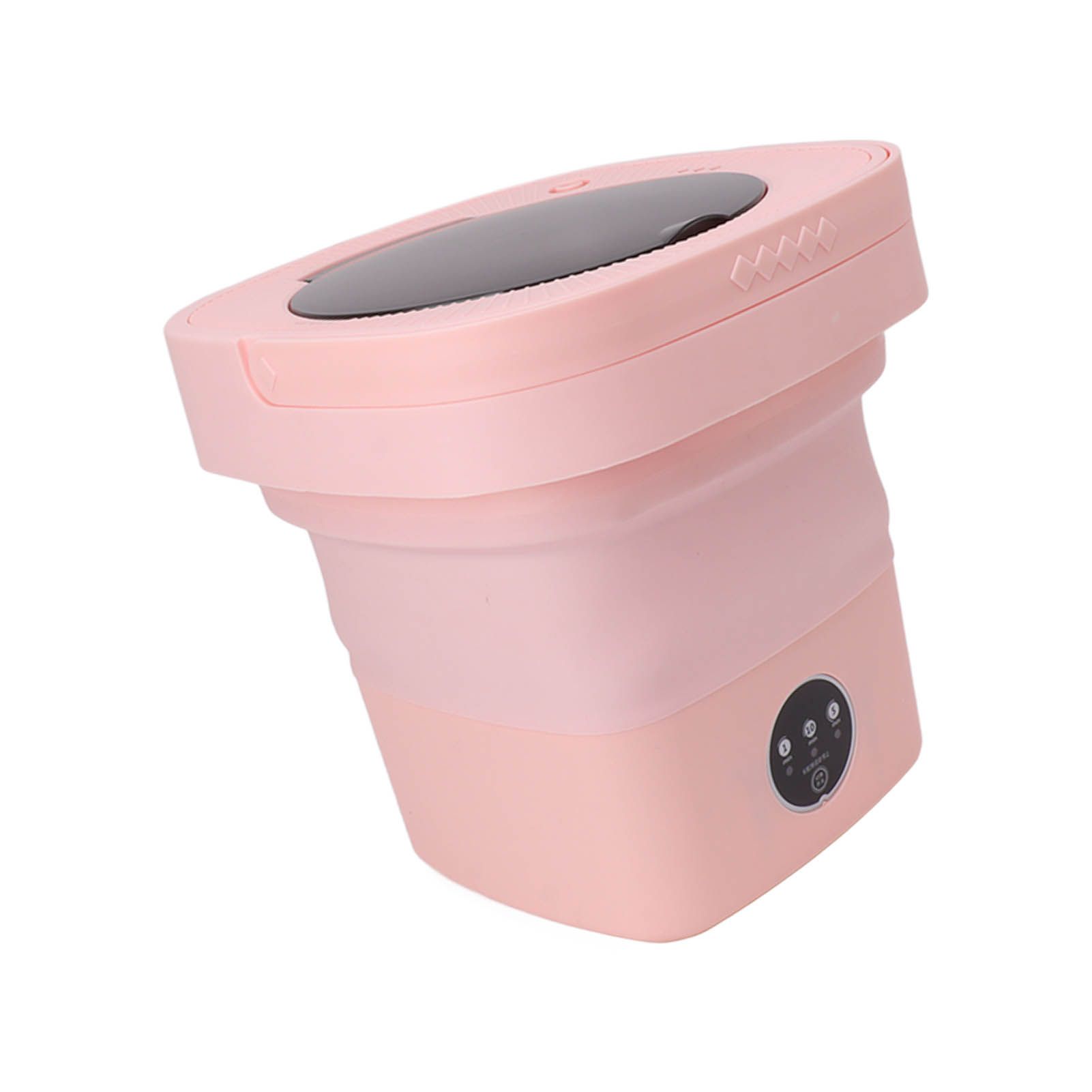 6.5L Washing Machine Folding Portable Automatic Deep Cleaning Wash and Spin Dry Washer with Water Tube 100‑240V Pink AU Plug - Image 6