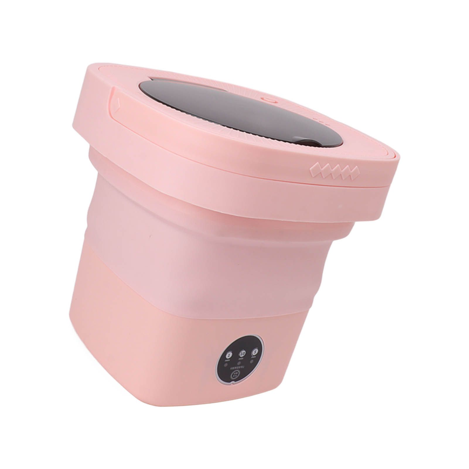 6.5L Washing Machine Folding Portable Automatic Deep Cleaning Wash and Spin Dry Washer with Water Tube 100‑240V Pink AU Plug - Image 7