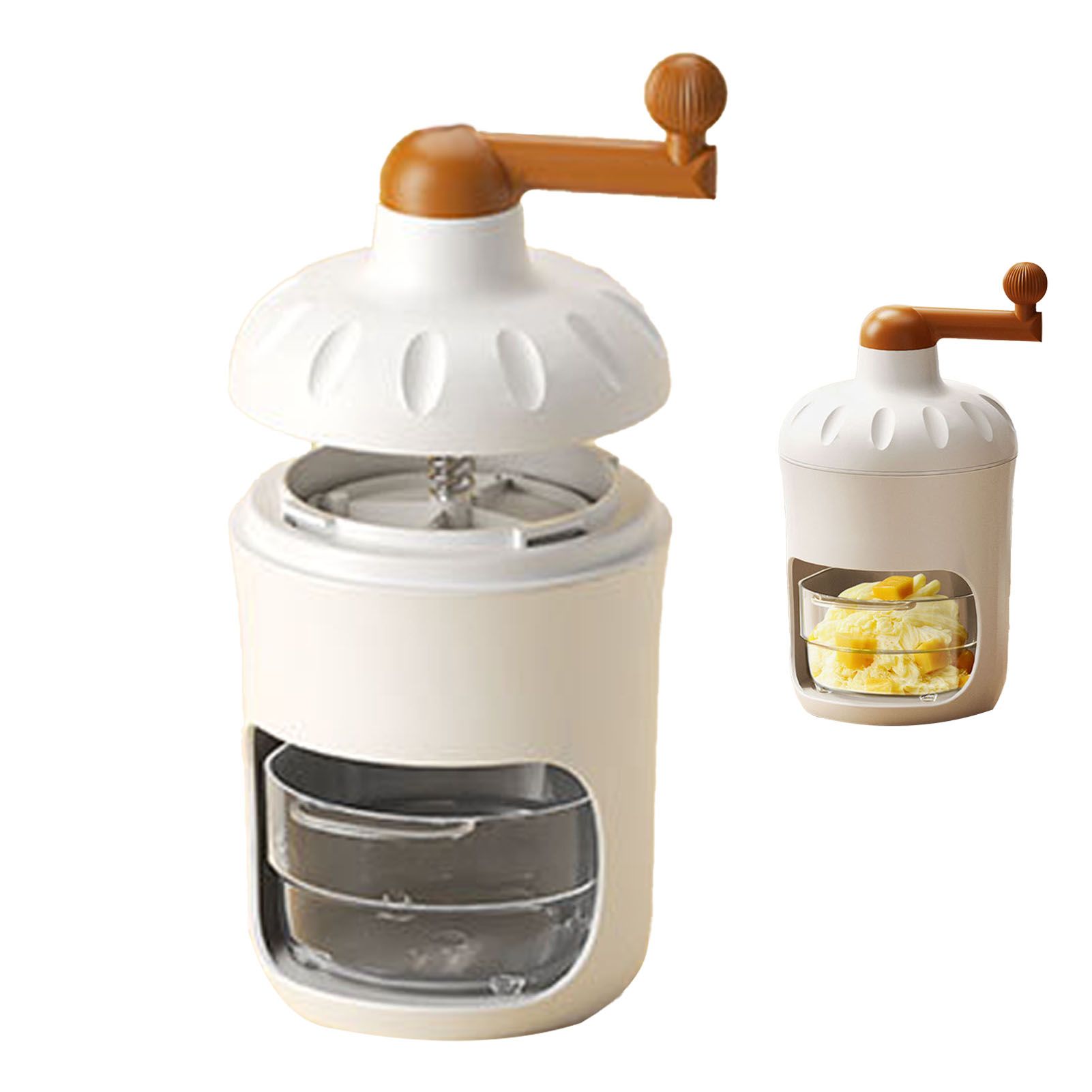 Hand Crank Shaved Ice Machine Stainless Steel Blades Safe Portable Ice Crusher for Home Restaurants Cafes Food Stalls - Image 4