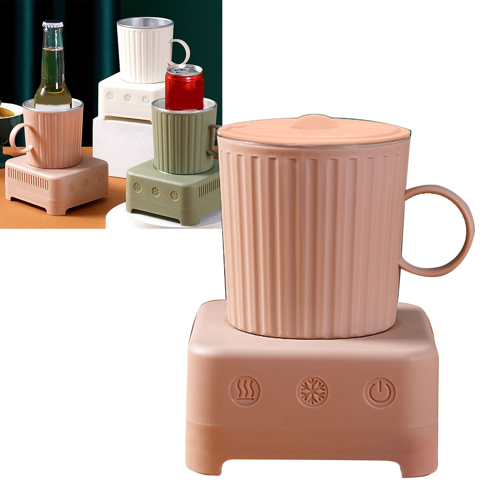 Fast Cooler Cup Beverage Beer Quick Cooling Mug Dormitory Heat Preservation Desktop Refrigerator CN Plug Cherry Pink - Image 6