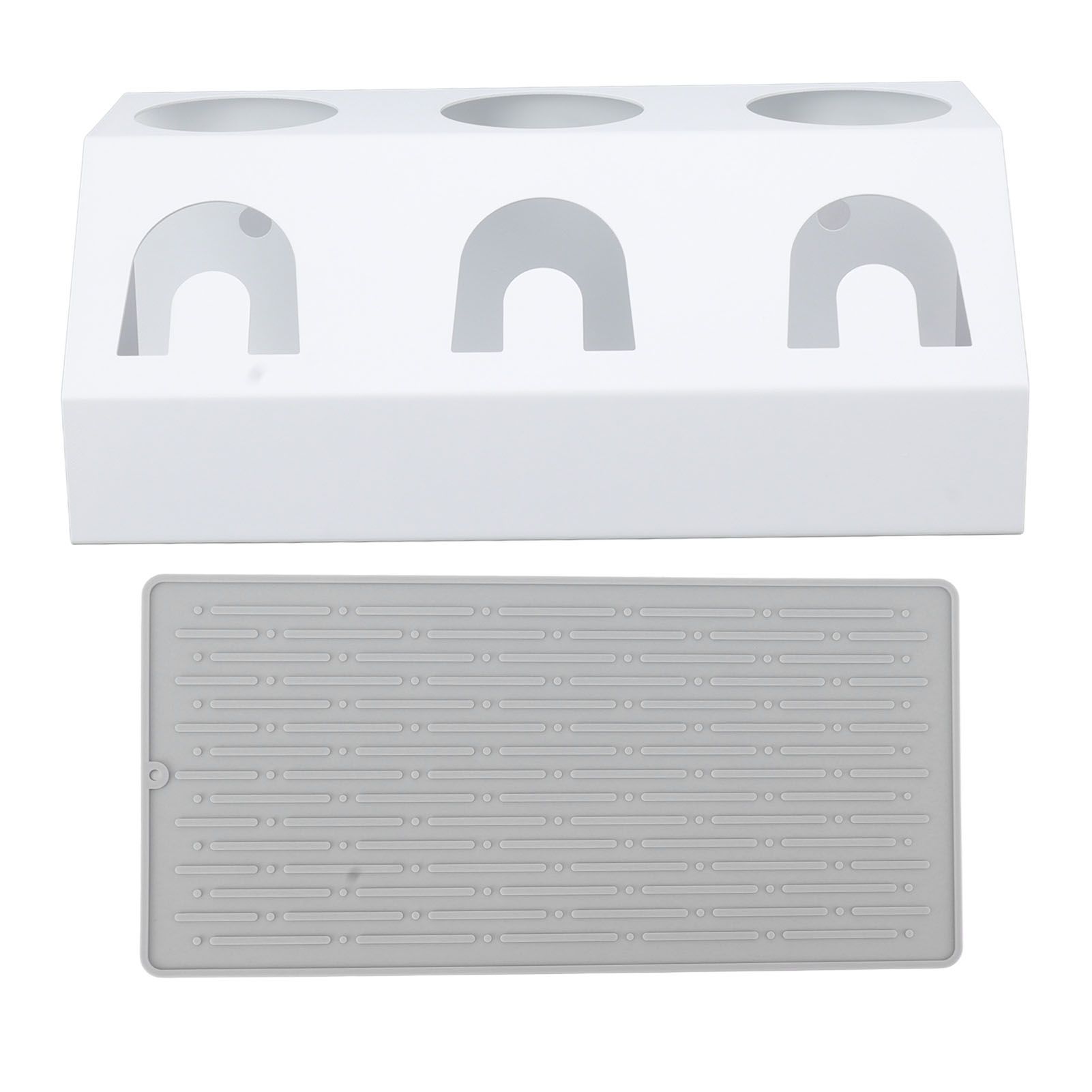 Soda Bottle Holder 3 Holes Soda Bottle Draining Stand Soda Accessories With Silicone Pad White - Image 1