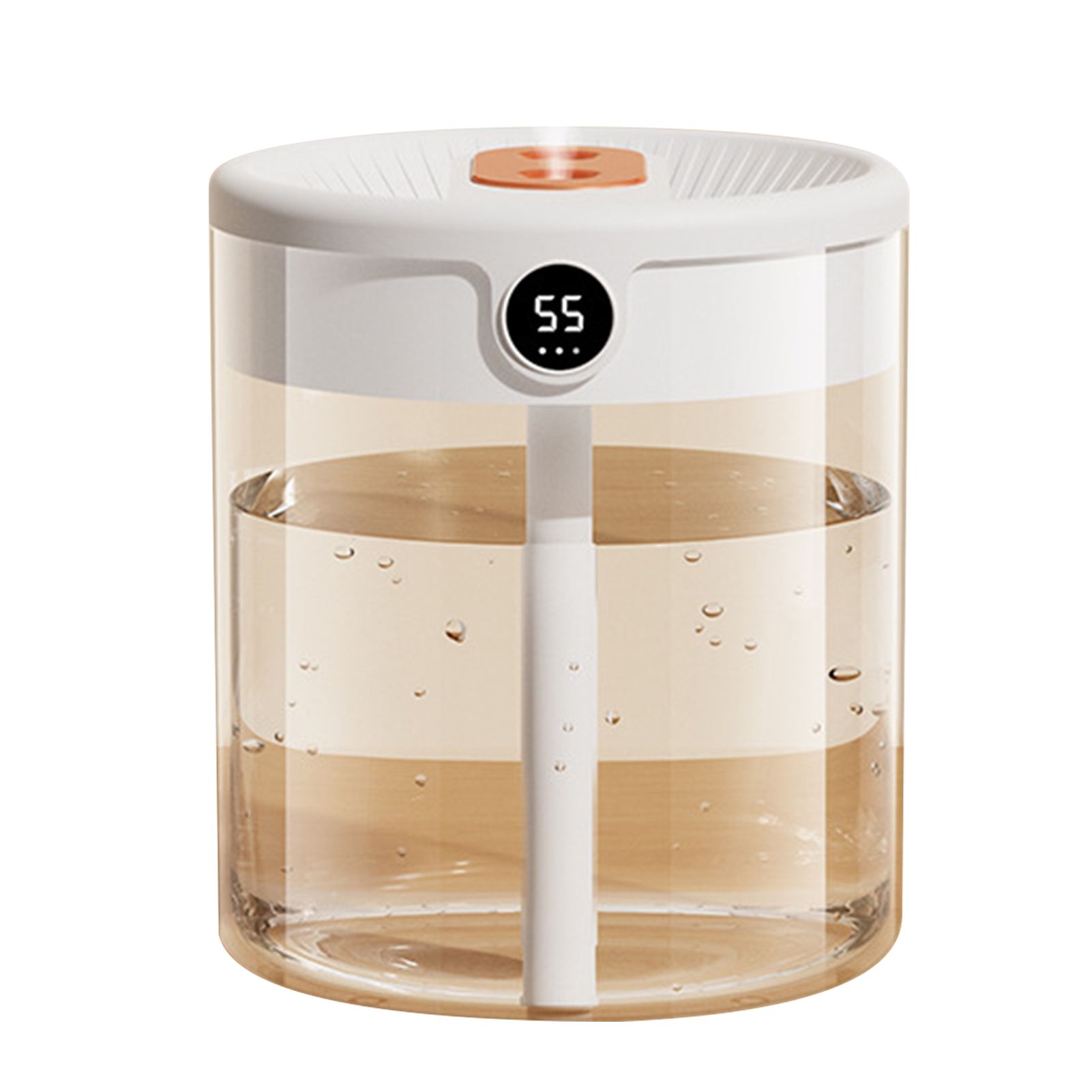 2L Double Nozzle Air Humidifier USB Double Jet Humidifier with LCD Humidity Display Large Capacity Aroma Oil Diffuser for Home Bedroom White - Image 1