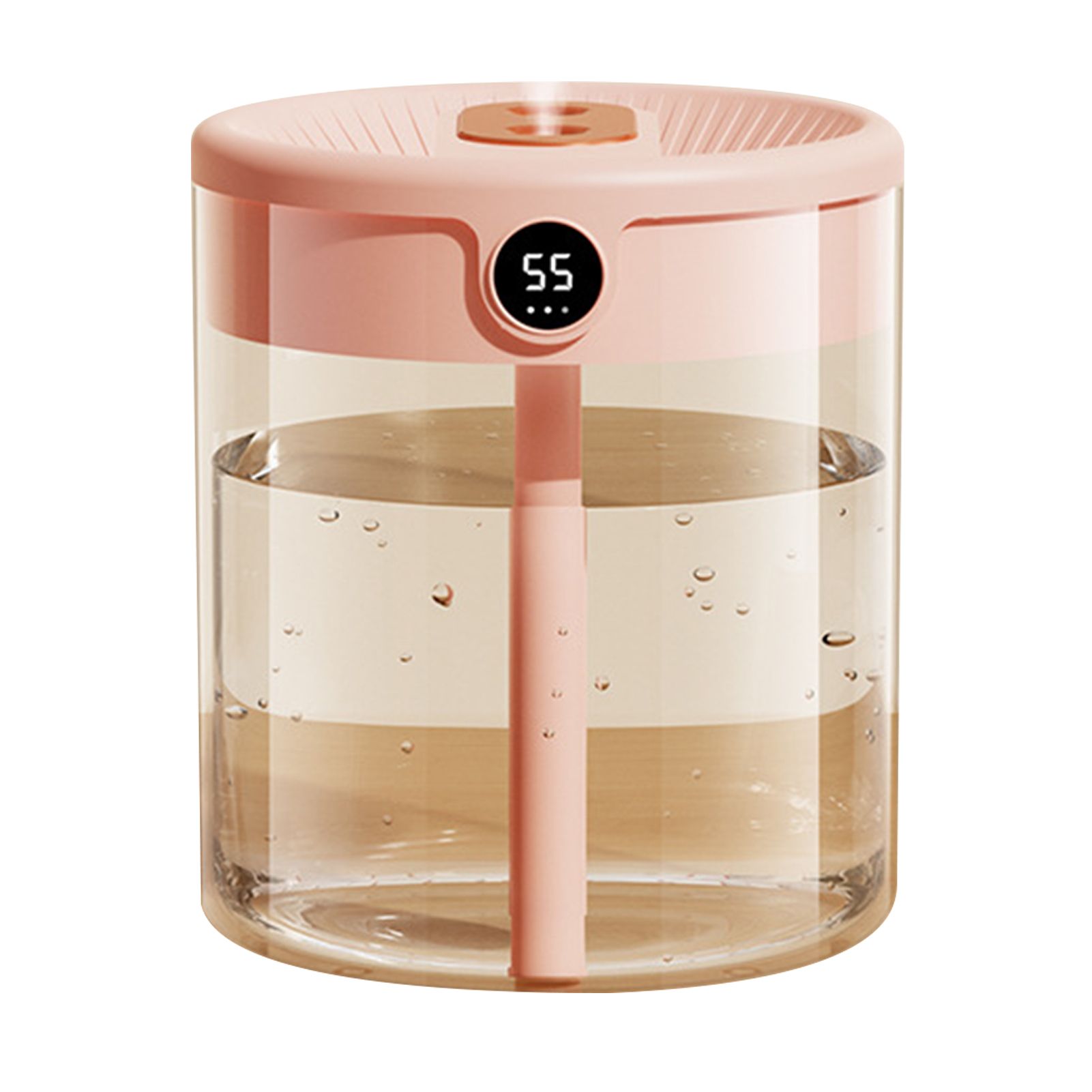 2L Double Nozzle Air Humidifier USB Double Jet Humidifier with LCD Humidity Display Large Capacity Aroma Oil Diffuser for Home Bedroom Pink - Image 1